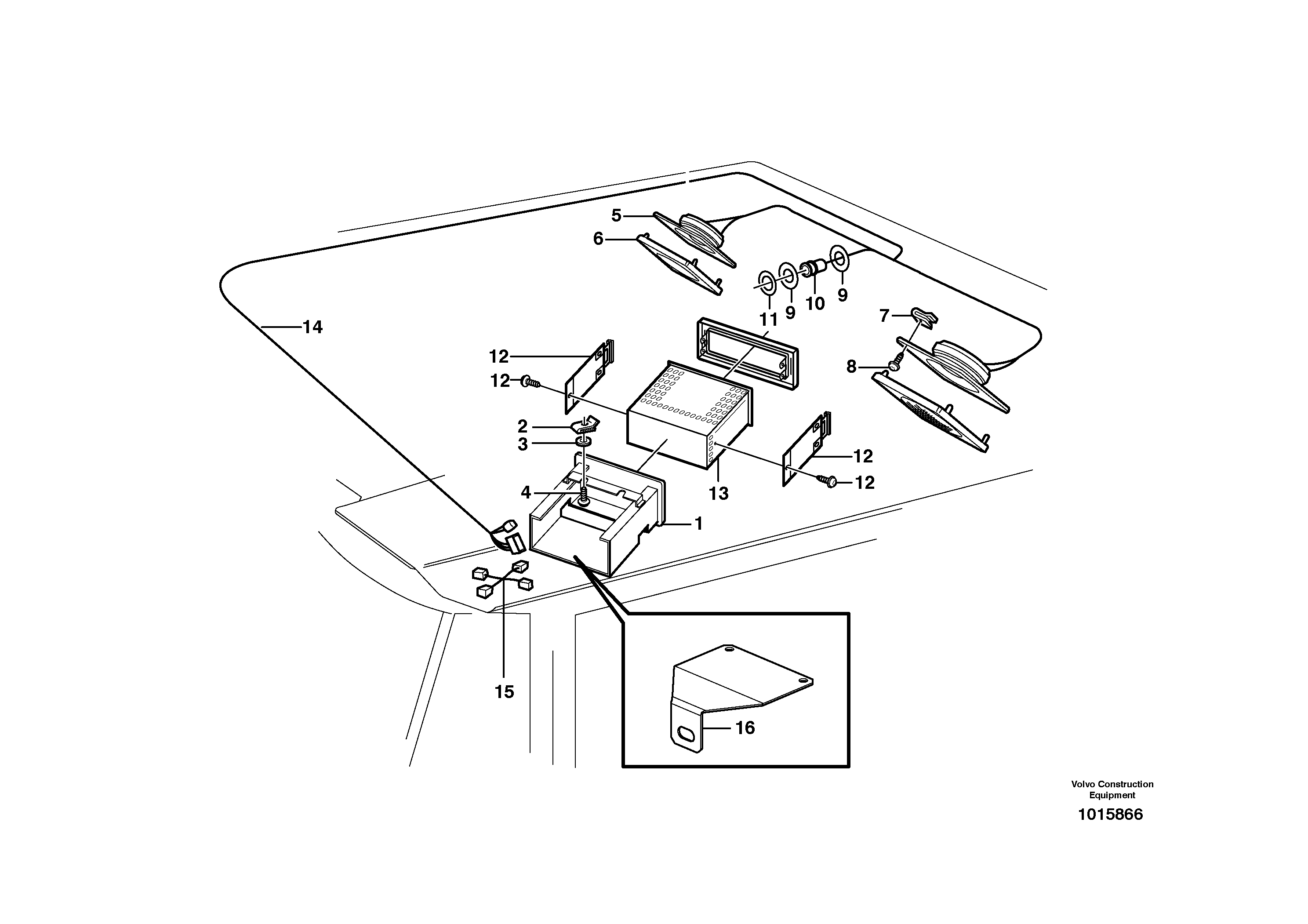Radio bracket. — volvo parts diagram