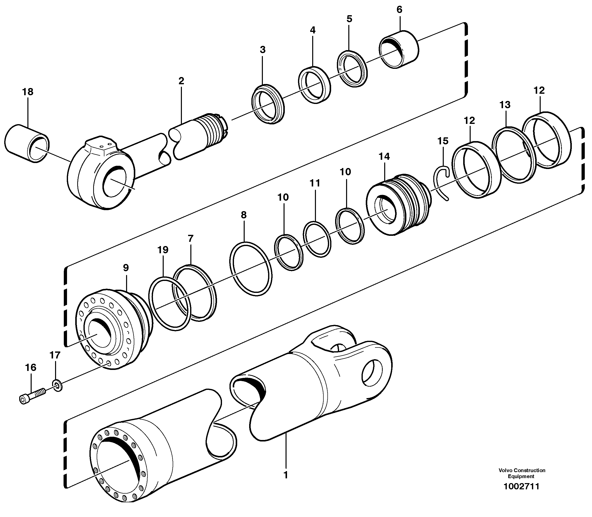 Hydraulic cylinder, tilting — volvo parts diagram