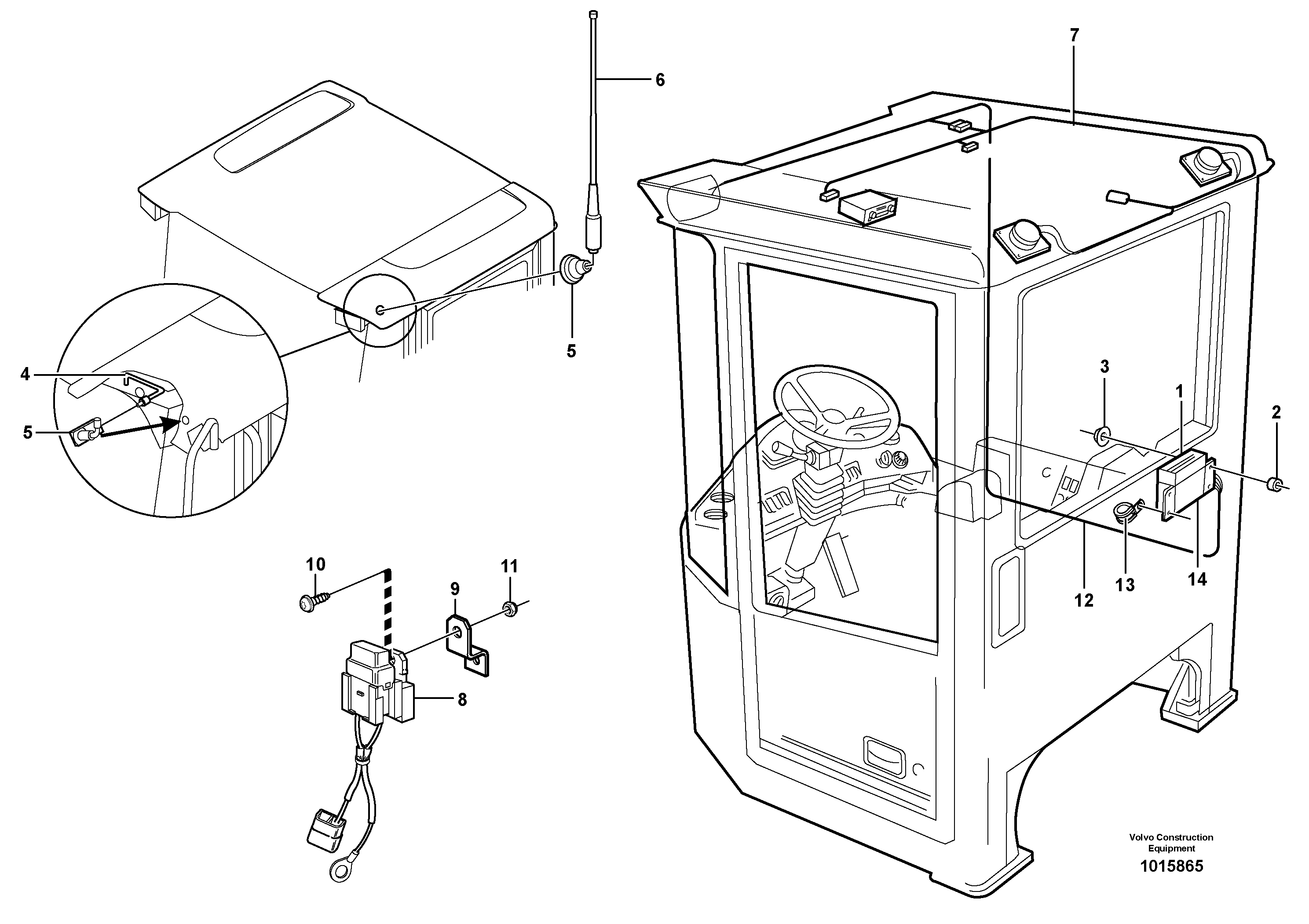 Voltage converter and cable harness for radio. 80518, 82975, 82976 — volvo parts diagram