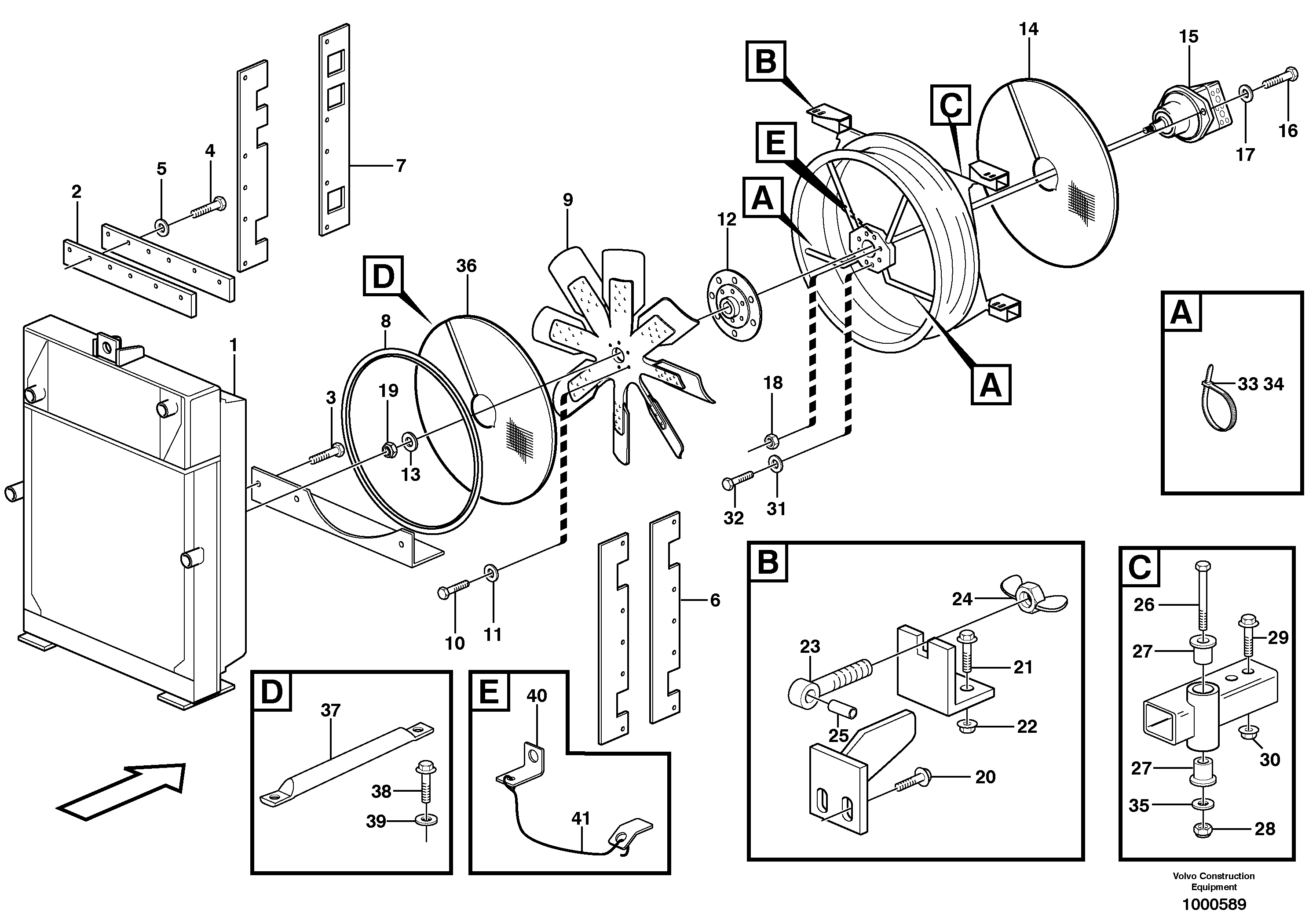 Fan and fan shroud — volvo parts diagram