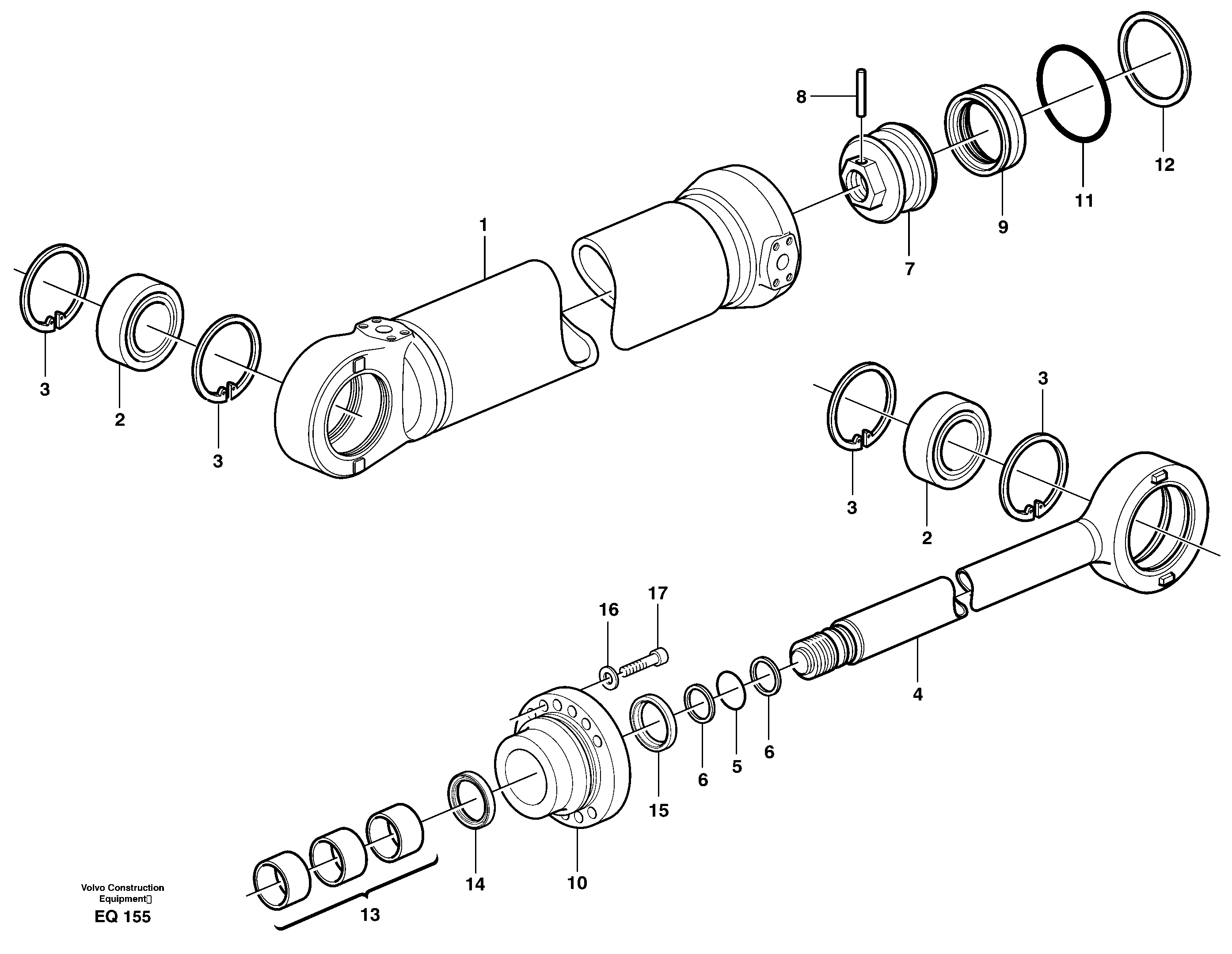 Hydraulic cylinder — volvo parts diagram