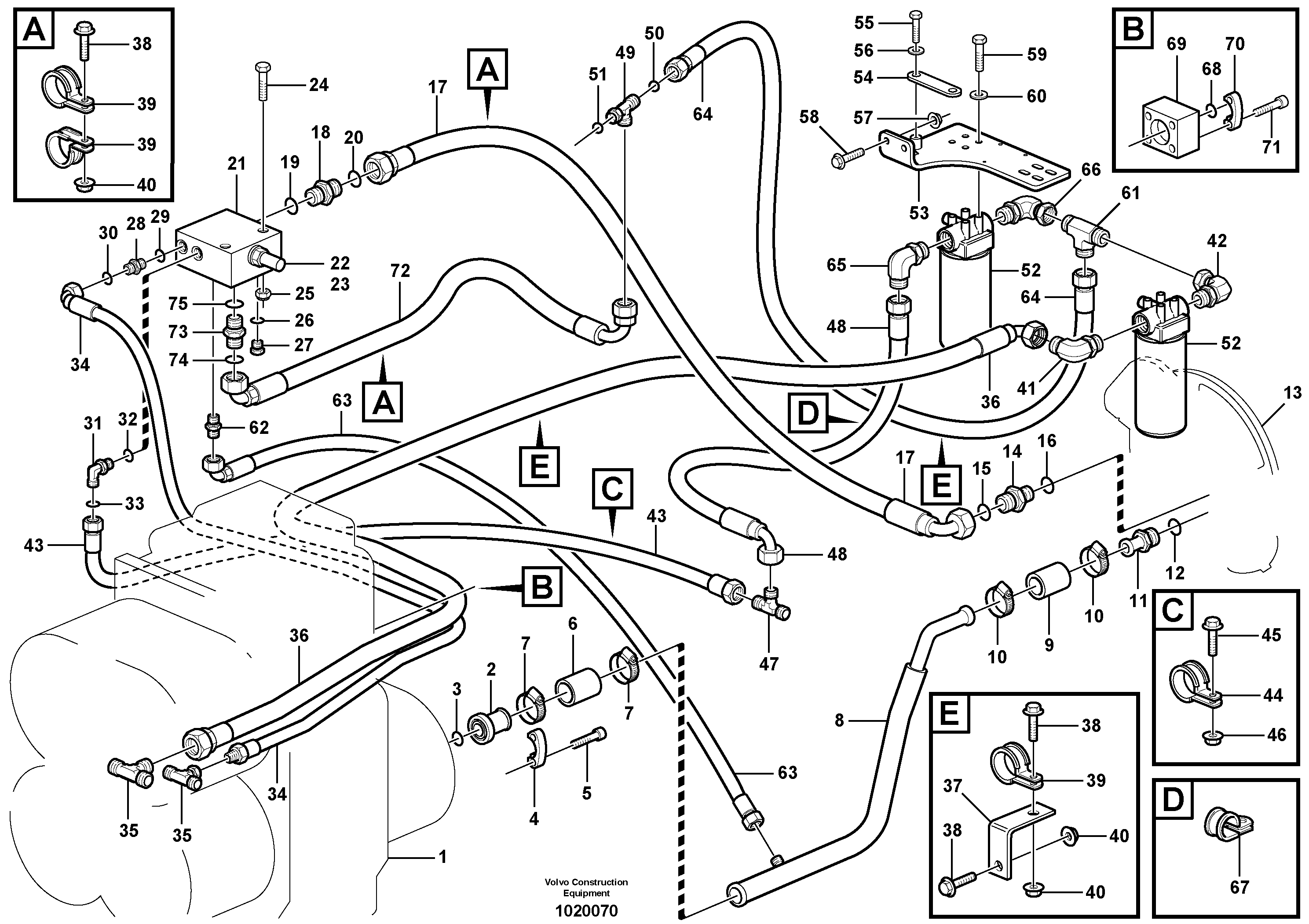 Brake cooling system S/N 62292 - — volvo parts diagram