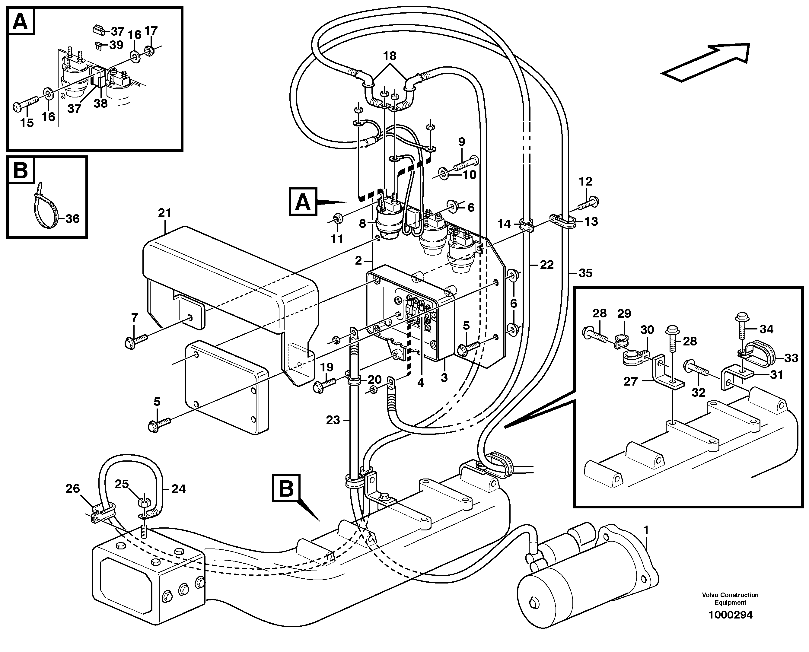 Pre-heater with fitting parts — volvo parts diagram