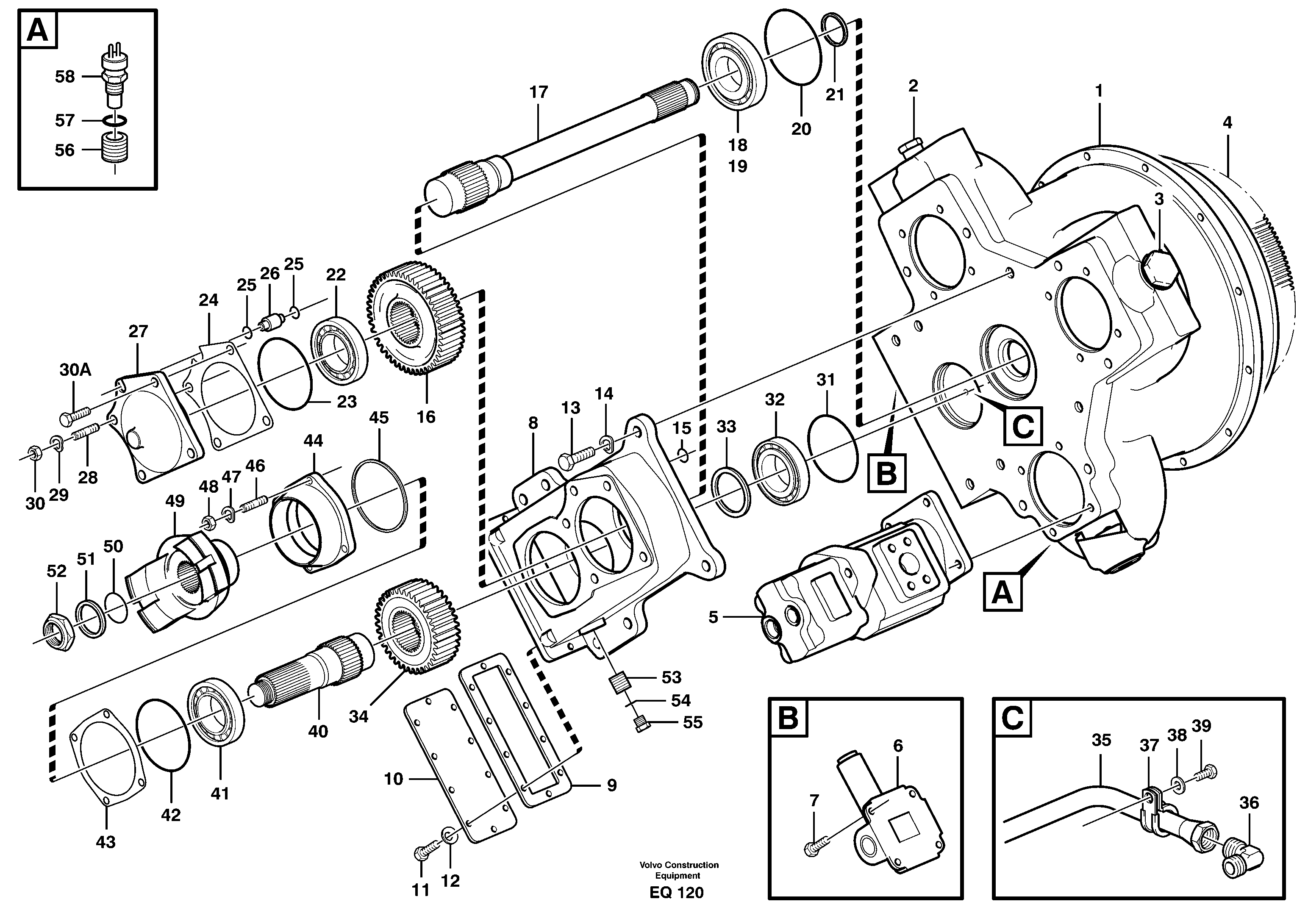 Torque converter, Power take-off — volvo parts diagram