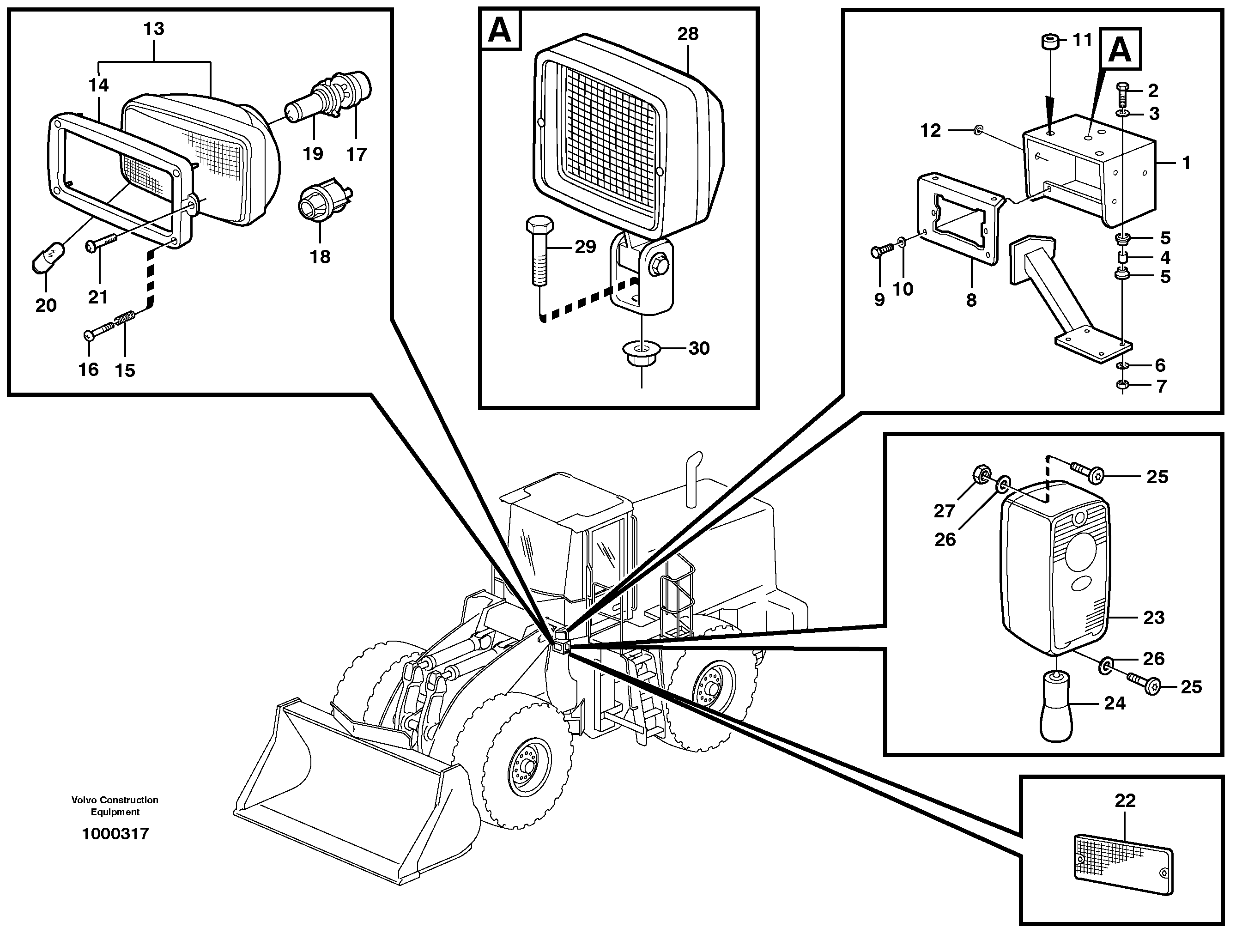 Lighting, front — volvo parts diagram