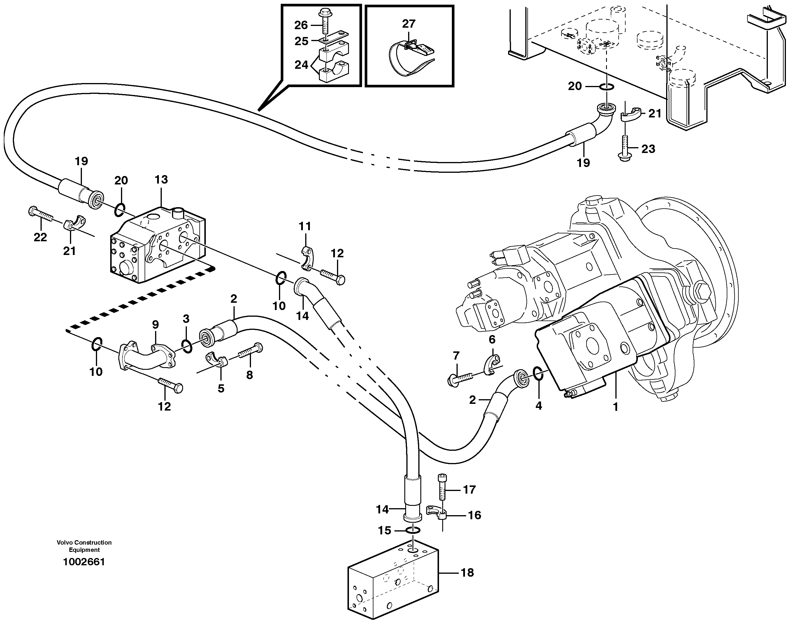 Feed and return lines - flow amplifier — volvo parts diagram