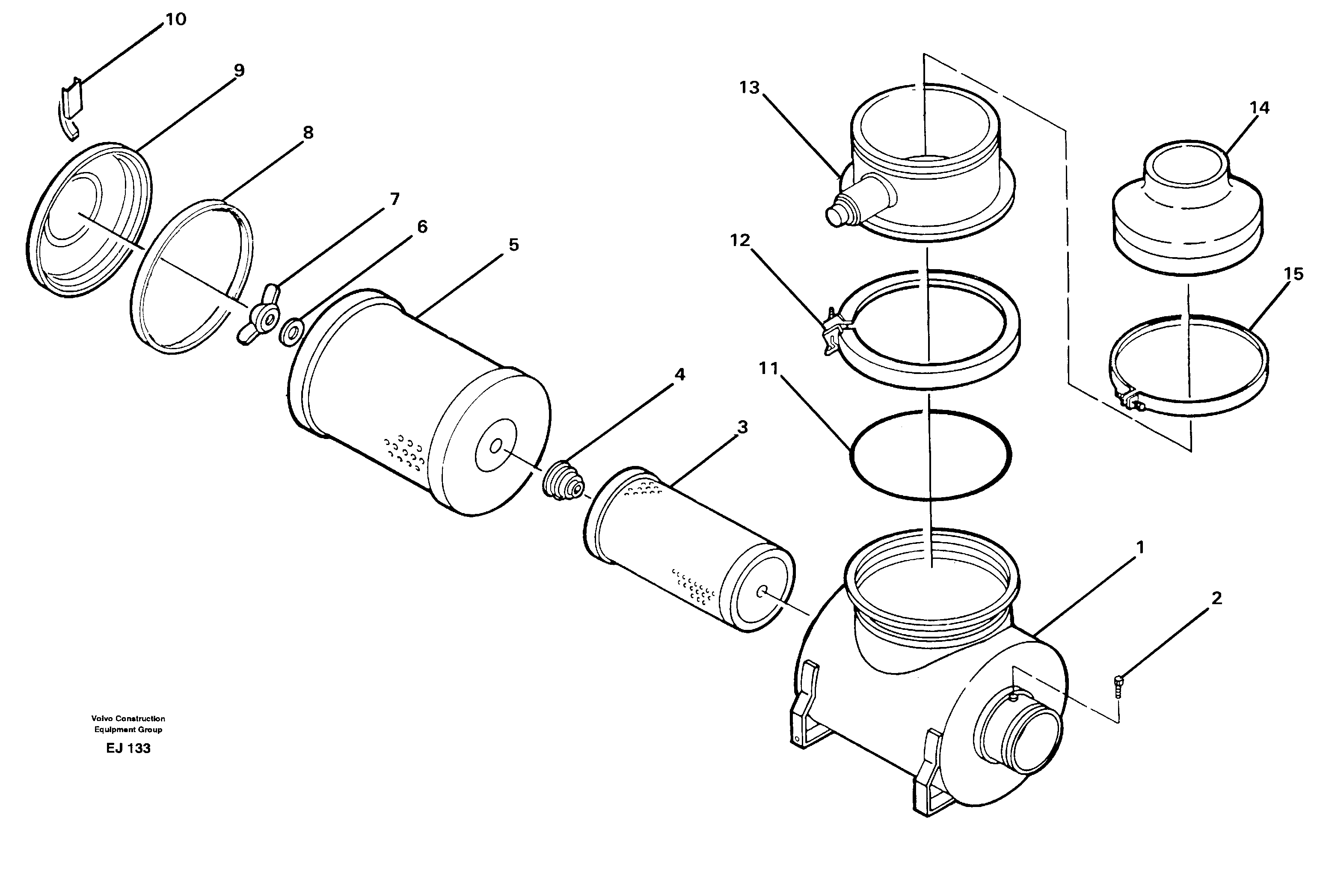 Air filter — volvo parts diagram