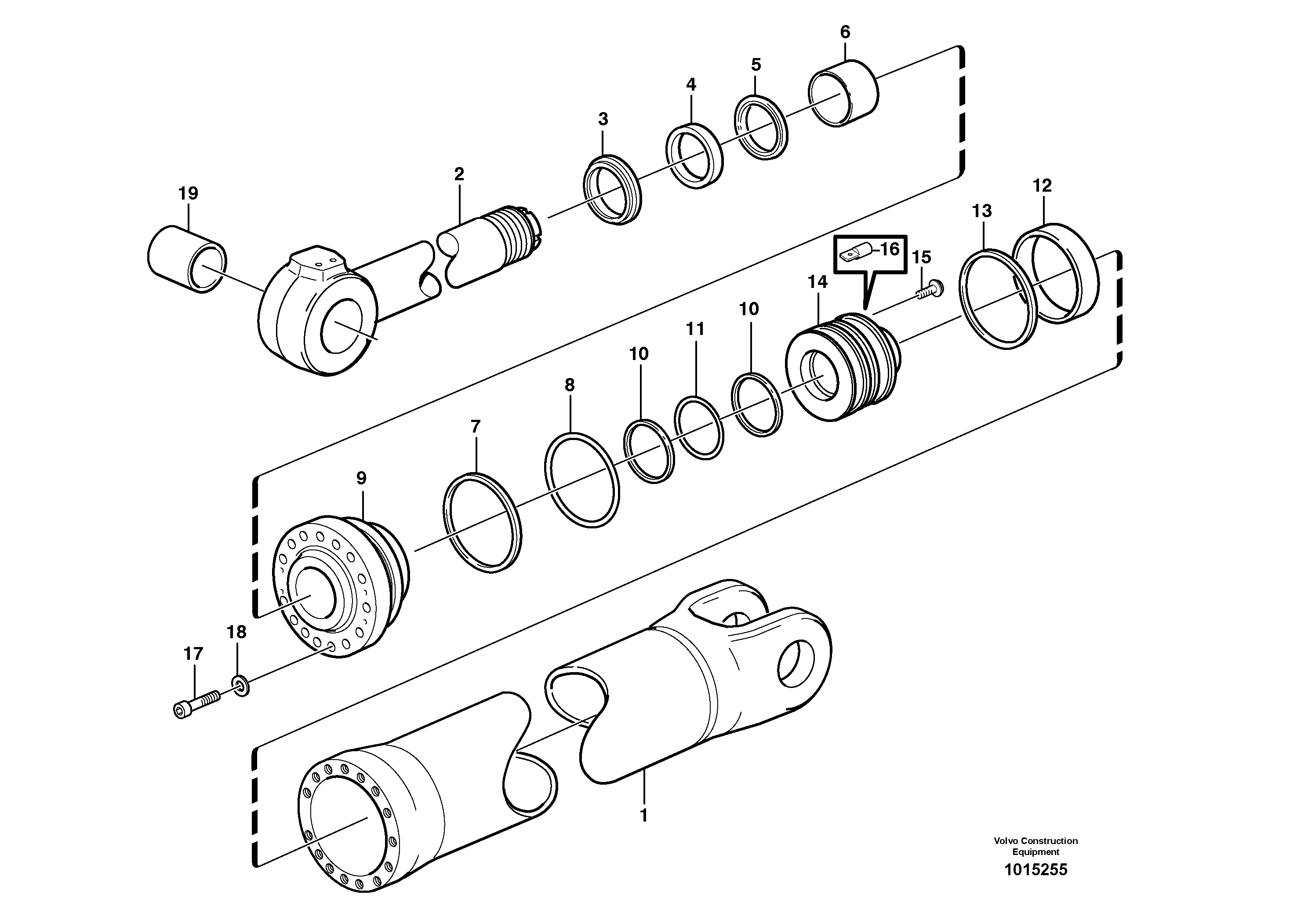 Hydraulic cylinder, tilting 82623 — volvo parts diagram