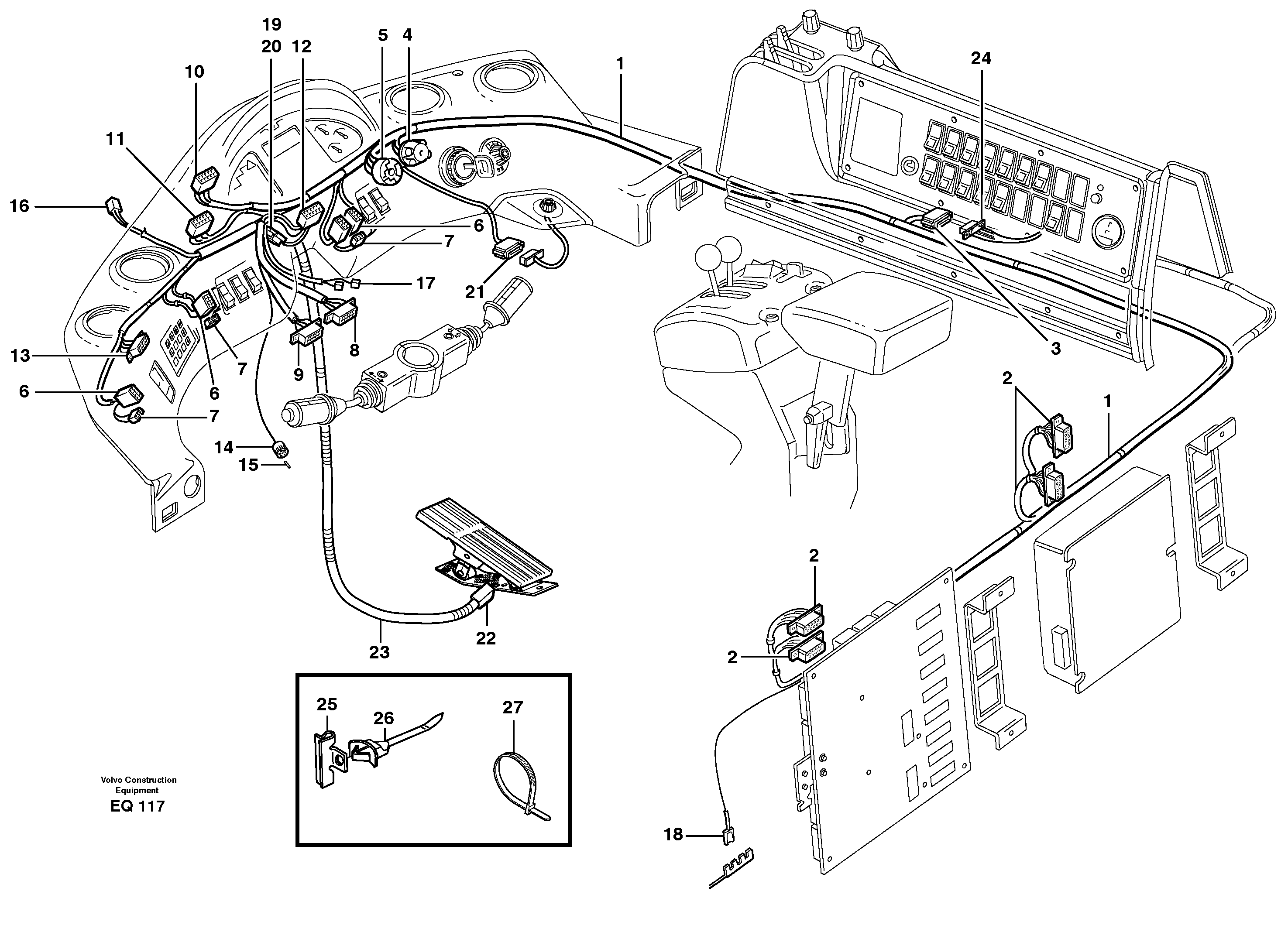 Cable harnesses, instrument panel. — volvo parts diagram