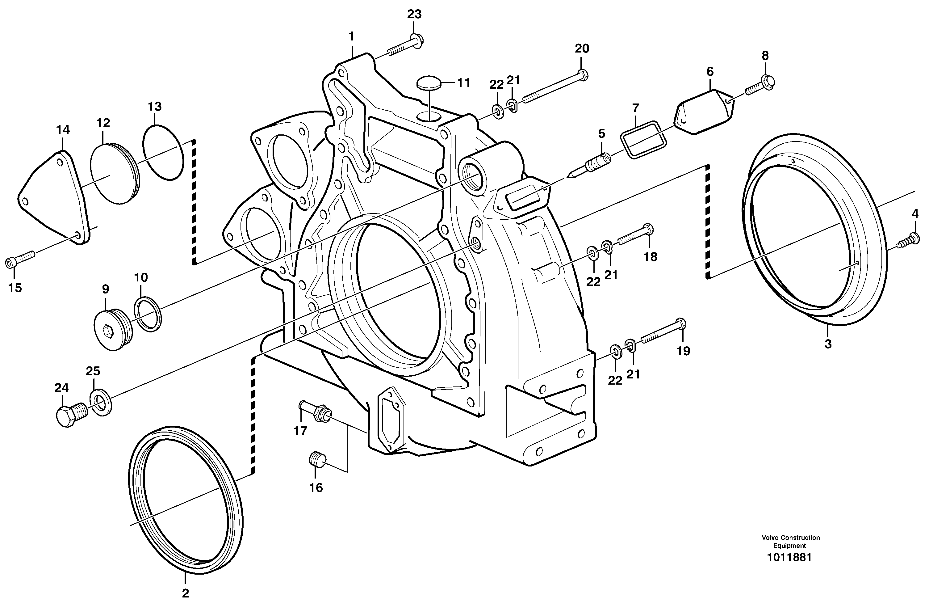 Flywheel housing — volvo parts diagram