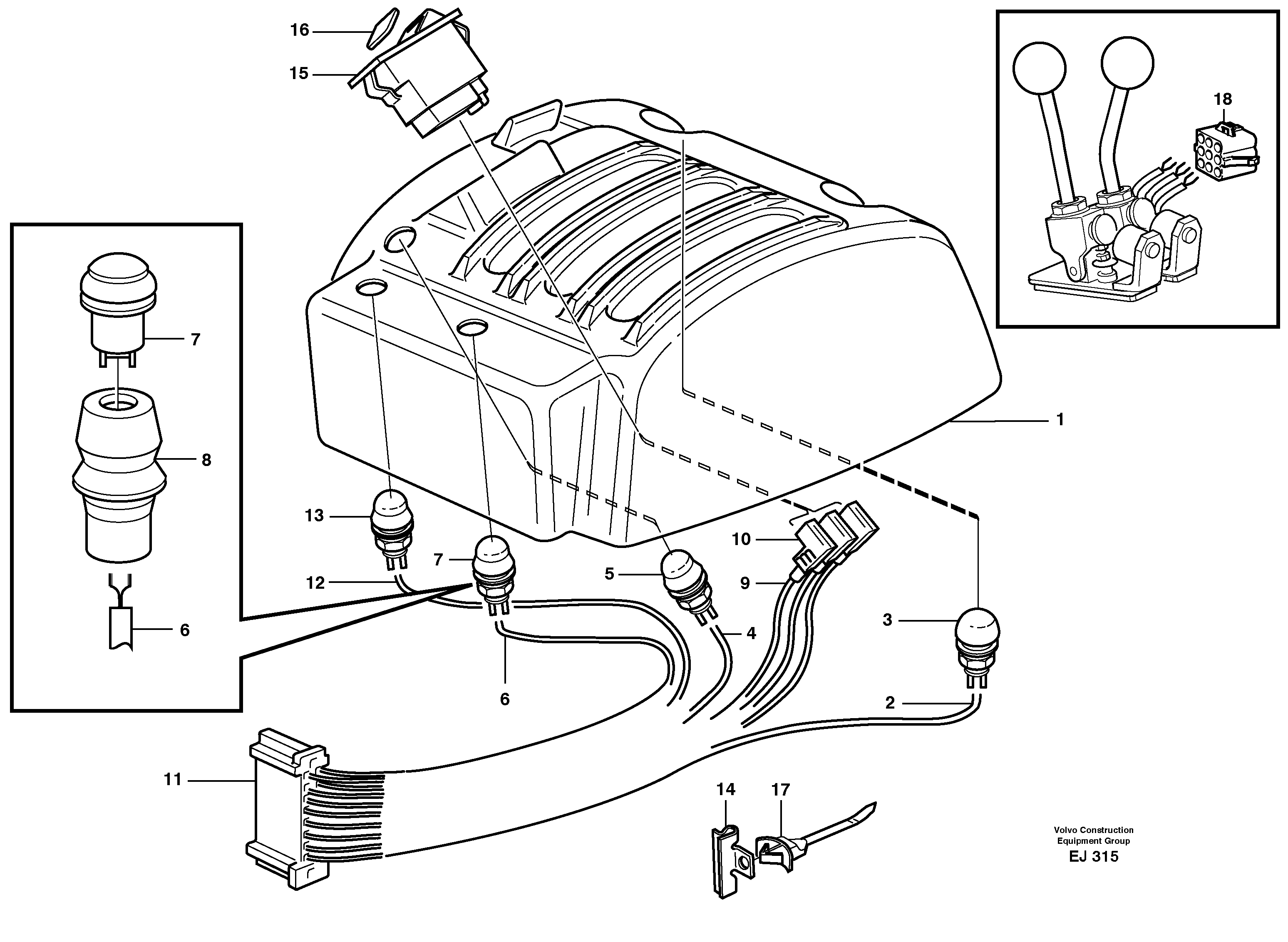 Cable harnesses, servo valve. — volvo parts diagram