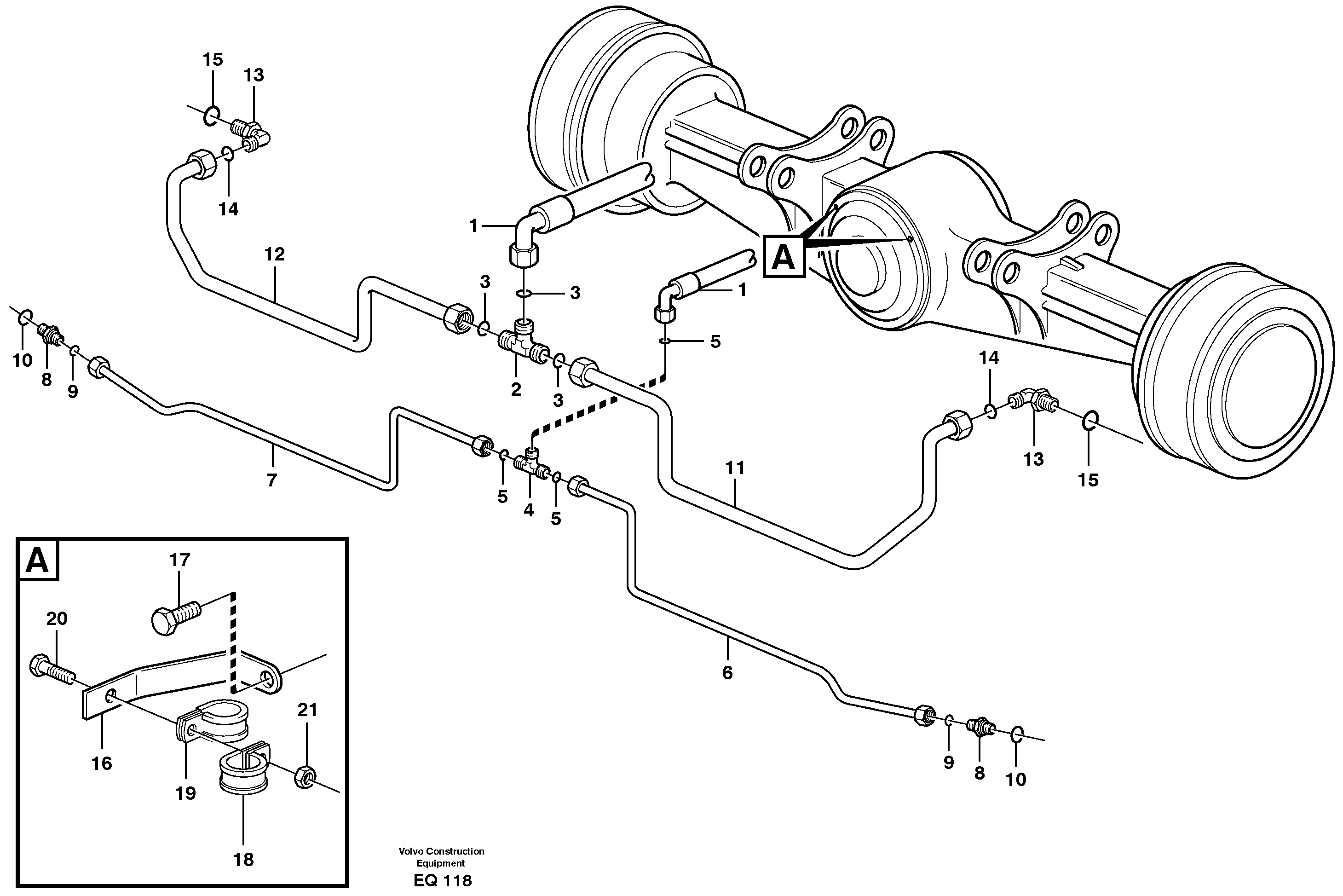 Brake cooling system: rear lines — volvo parts diagram
