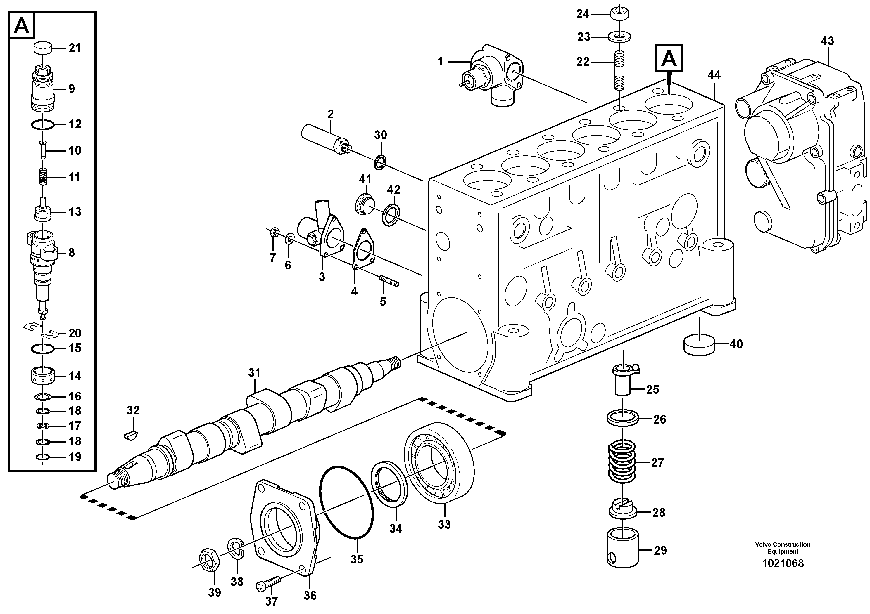 Injection pump — volvo parts diagram