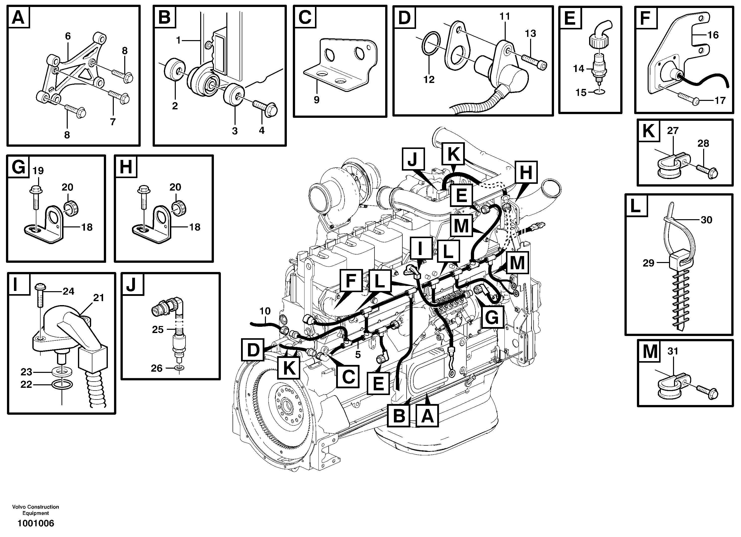 Cable harness, engine ECU — volvo parts diagram