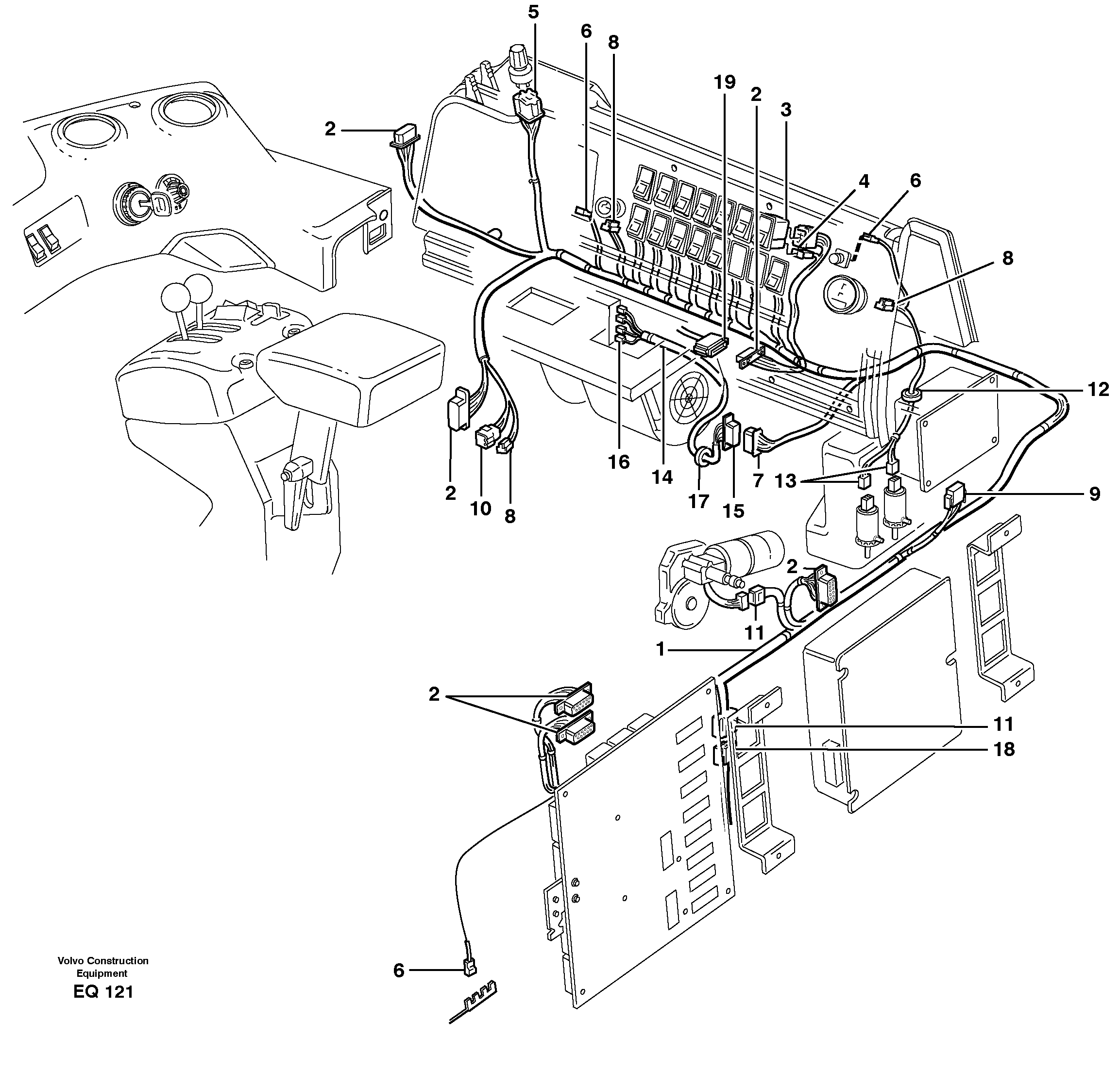 Cable harnesses, cab — volvo parts diagram