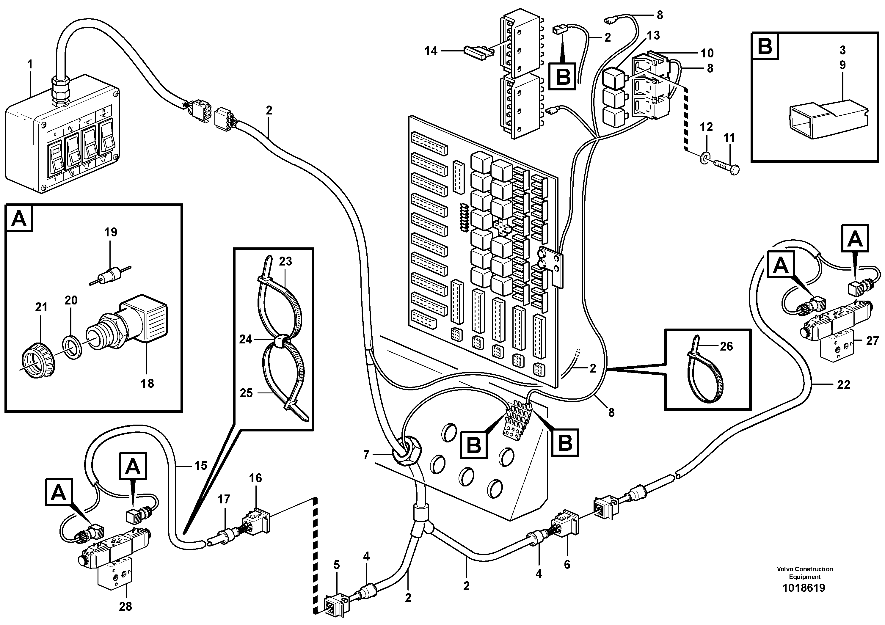 Cable harnesses, belly guards  80389 — volvo parts diagram