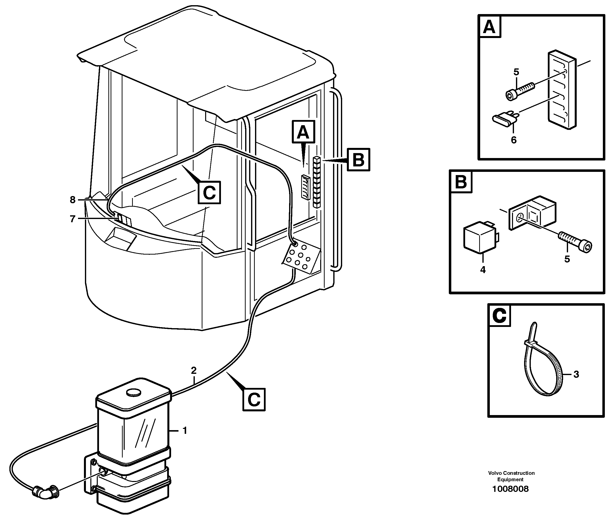 Cable harness, central lubrication.  80704 — volvo parts diagram