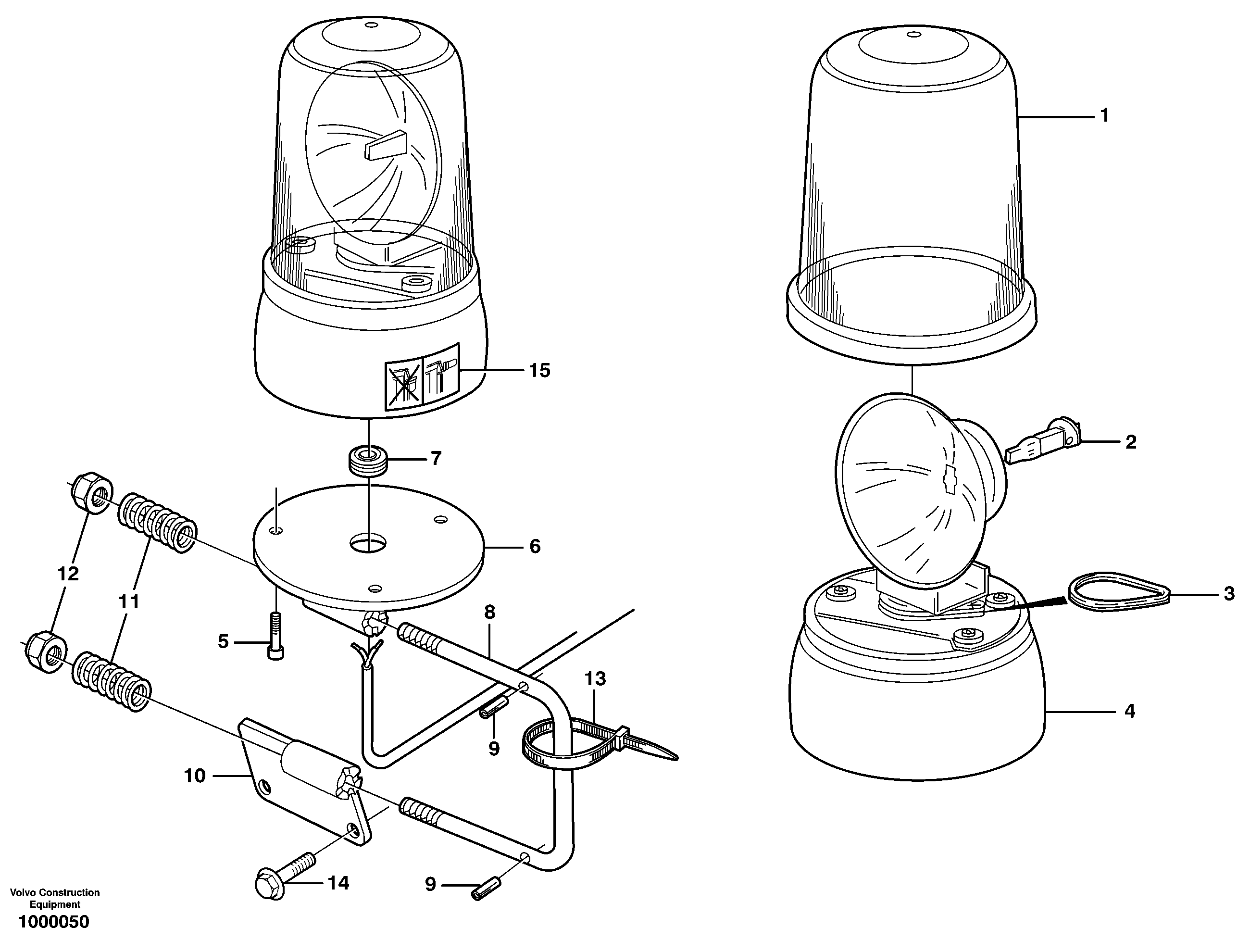 Revolving warning light. 91896 — volvo parts diagram