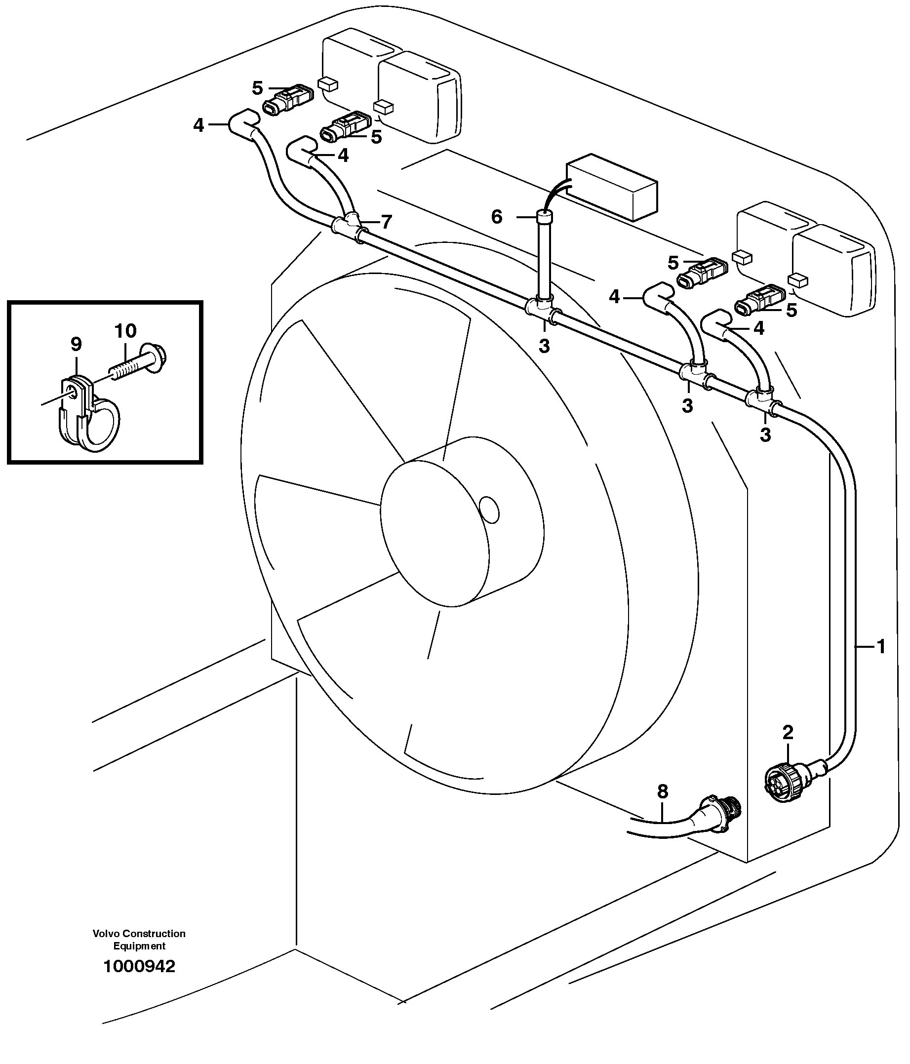 Cable harness, radiator — volvo parts diagram