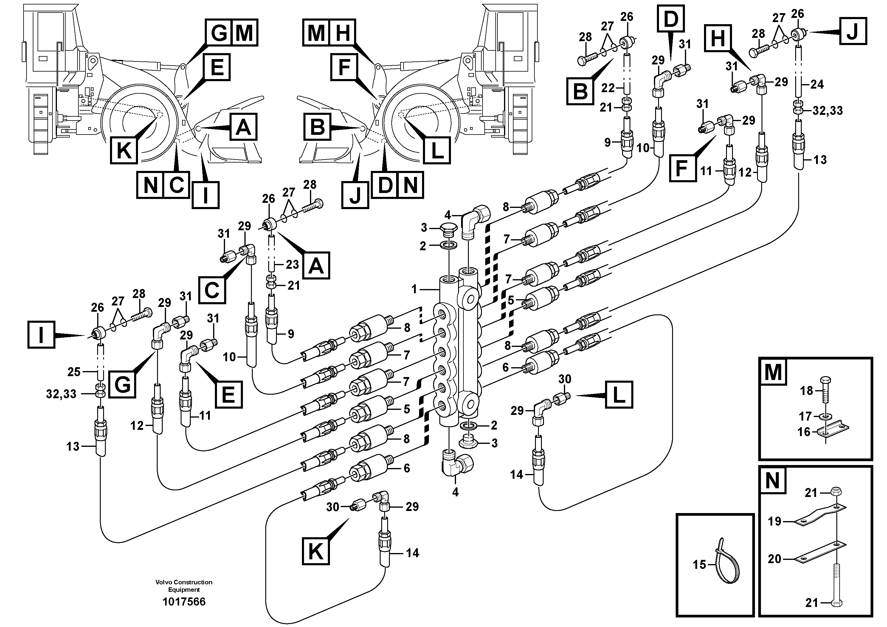 Central lubrication, B3 82549, 82550 — volvo parts diagram