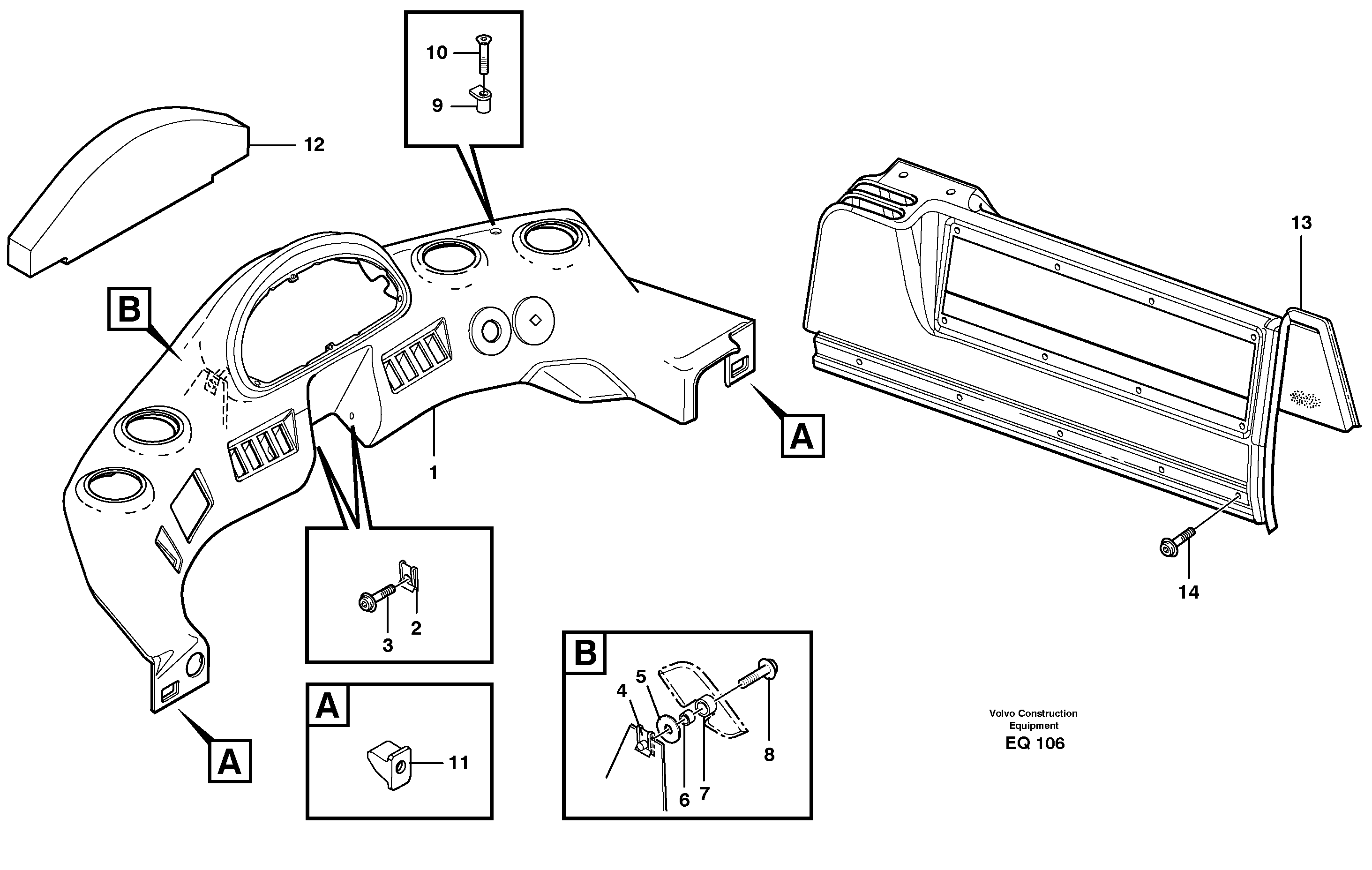 Instrument panel — volvo parts diagram