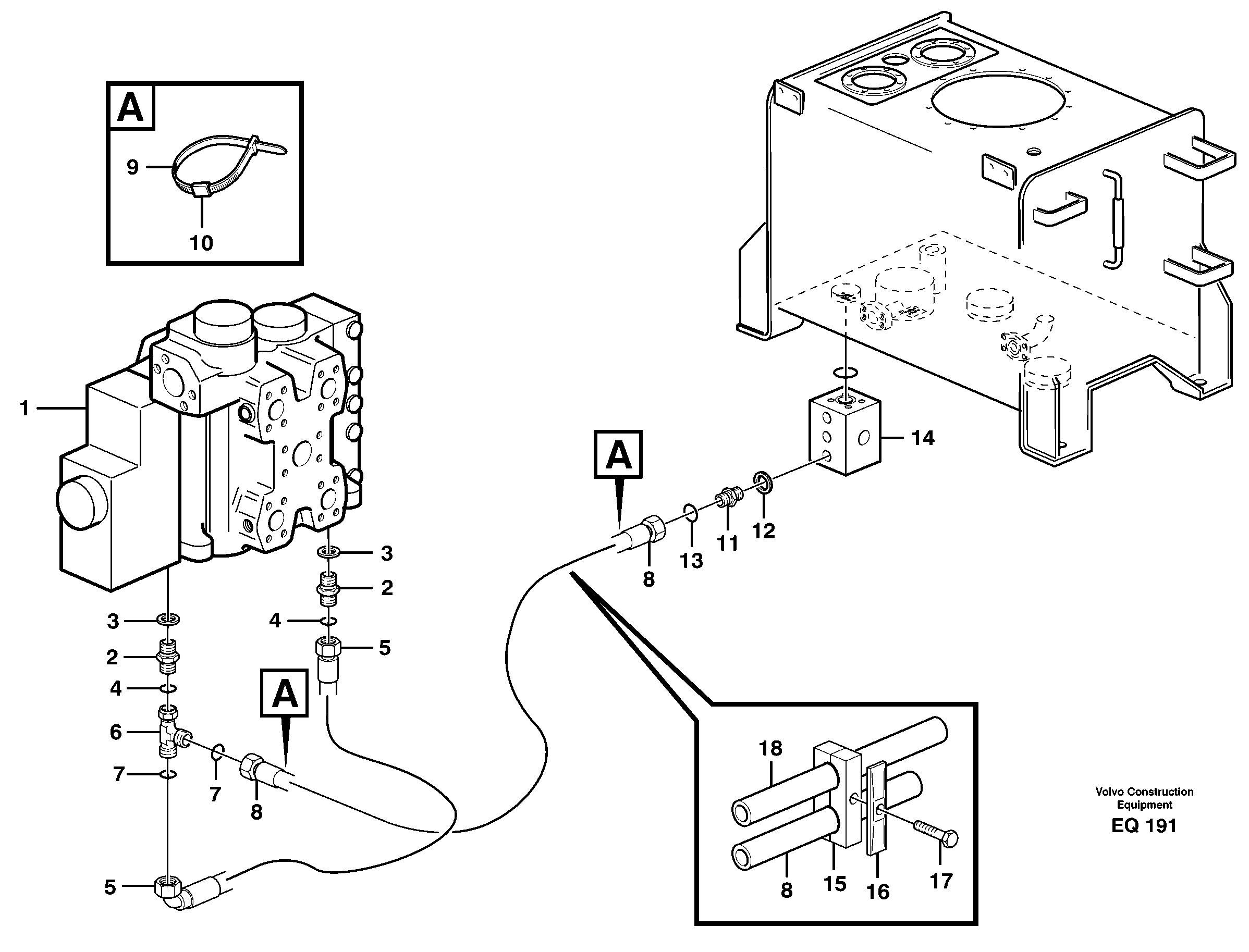 Draining line - control valve — volvo parts diagram