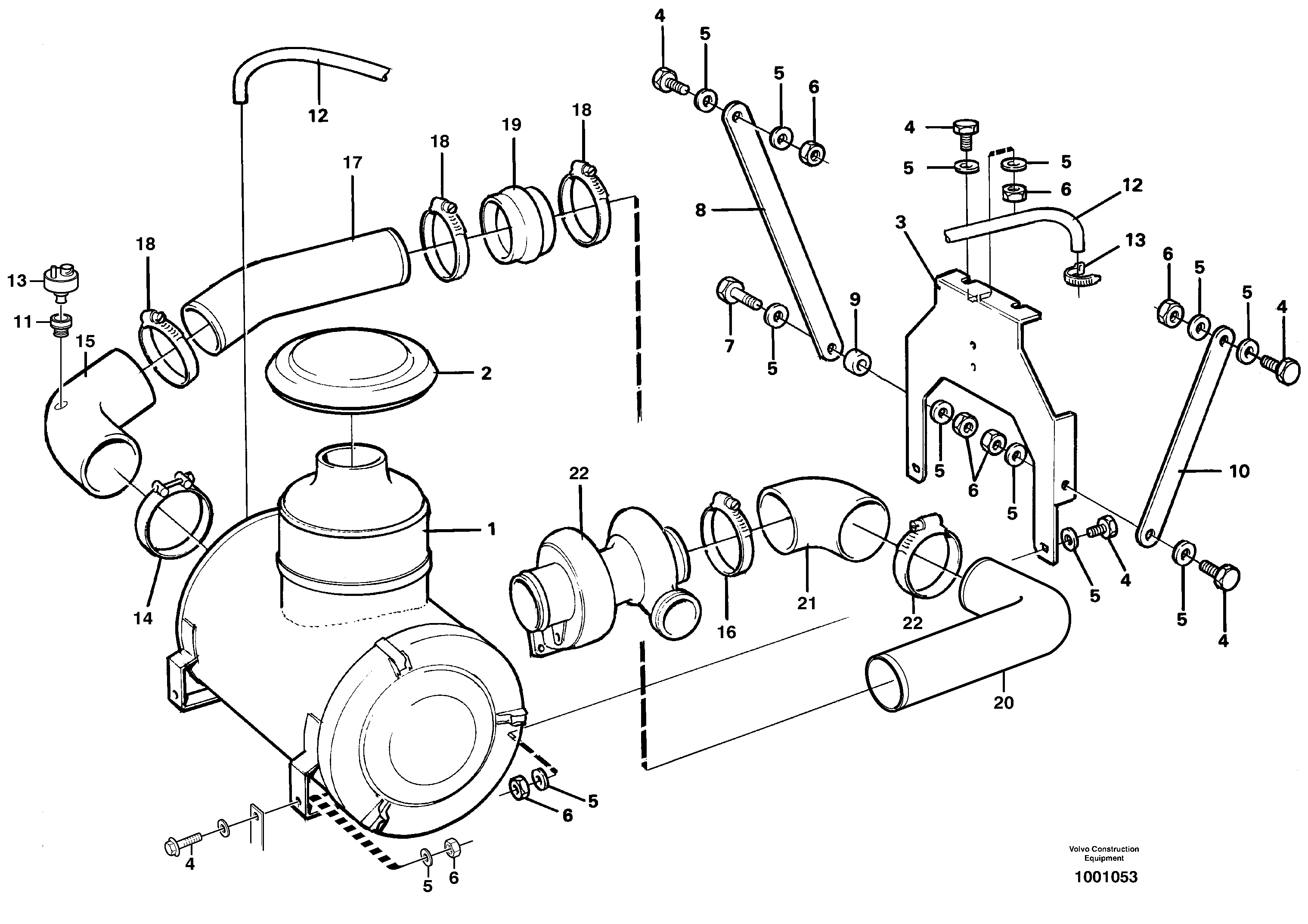 Air filter with fitting parts — volvo parts diagram