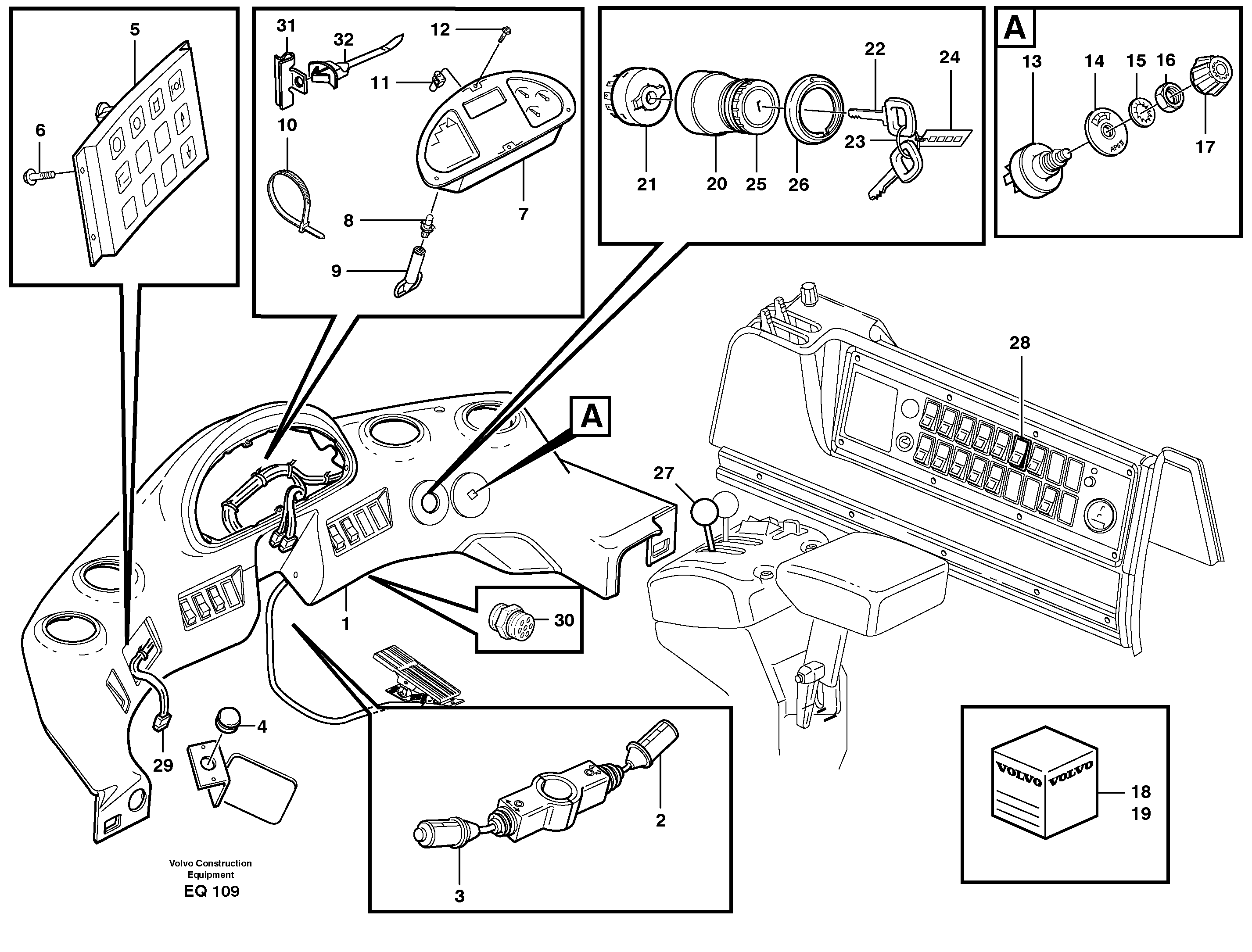 Instrument panel — volvo parts diagram