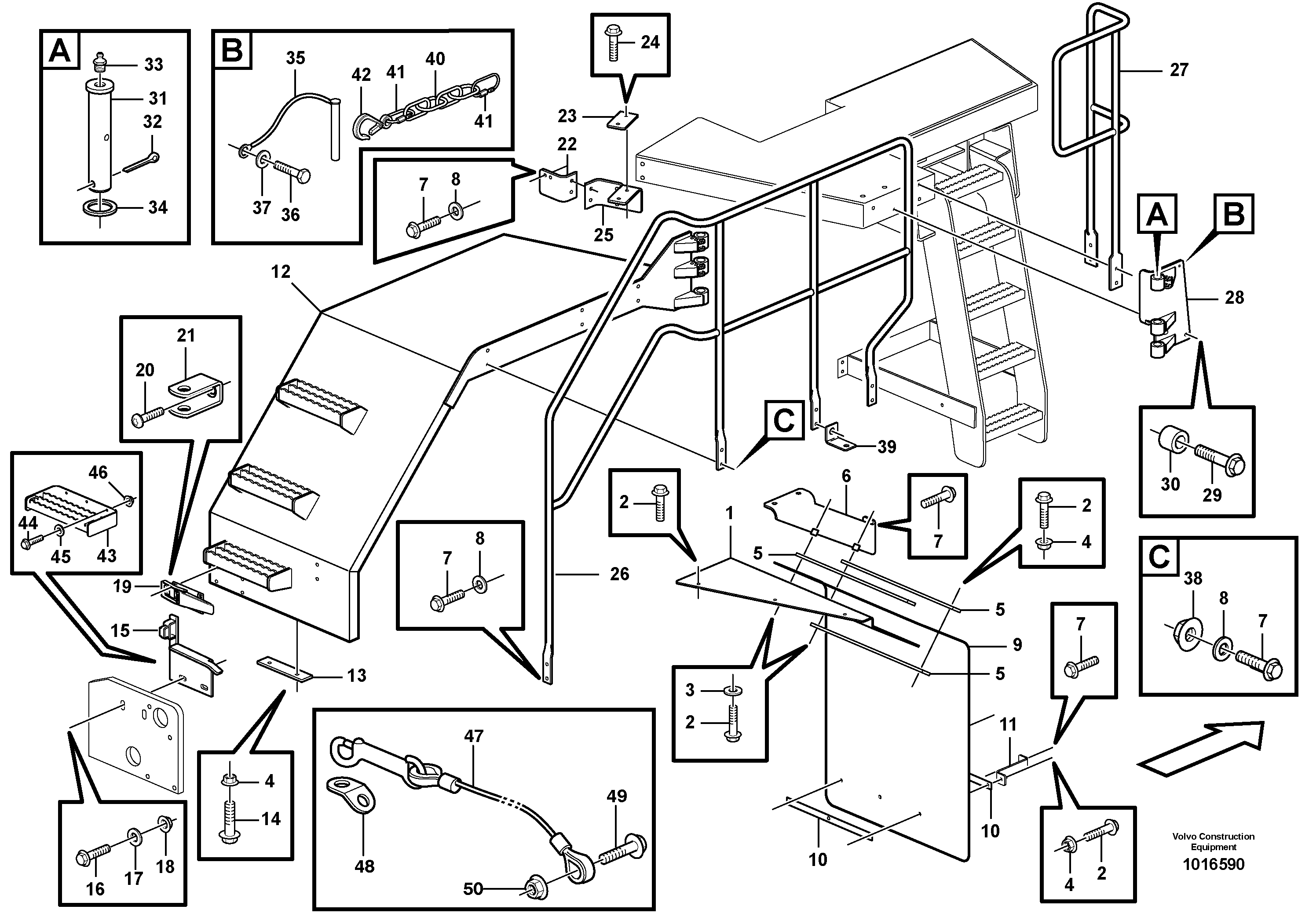 Swing out rear mudguard 82110 — volvo parts diagram