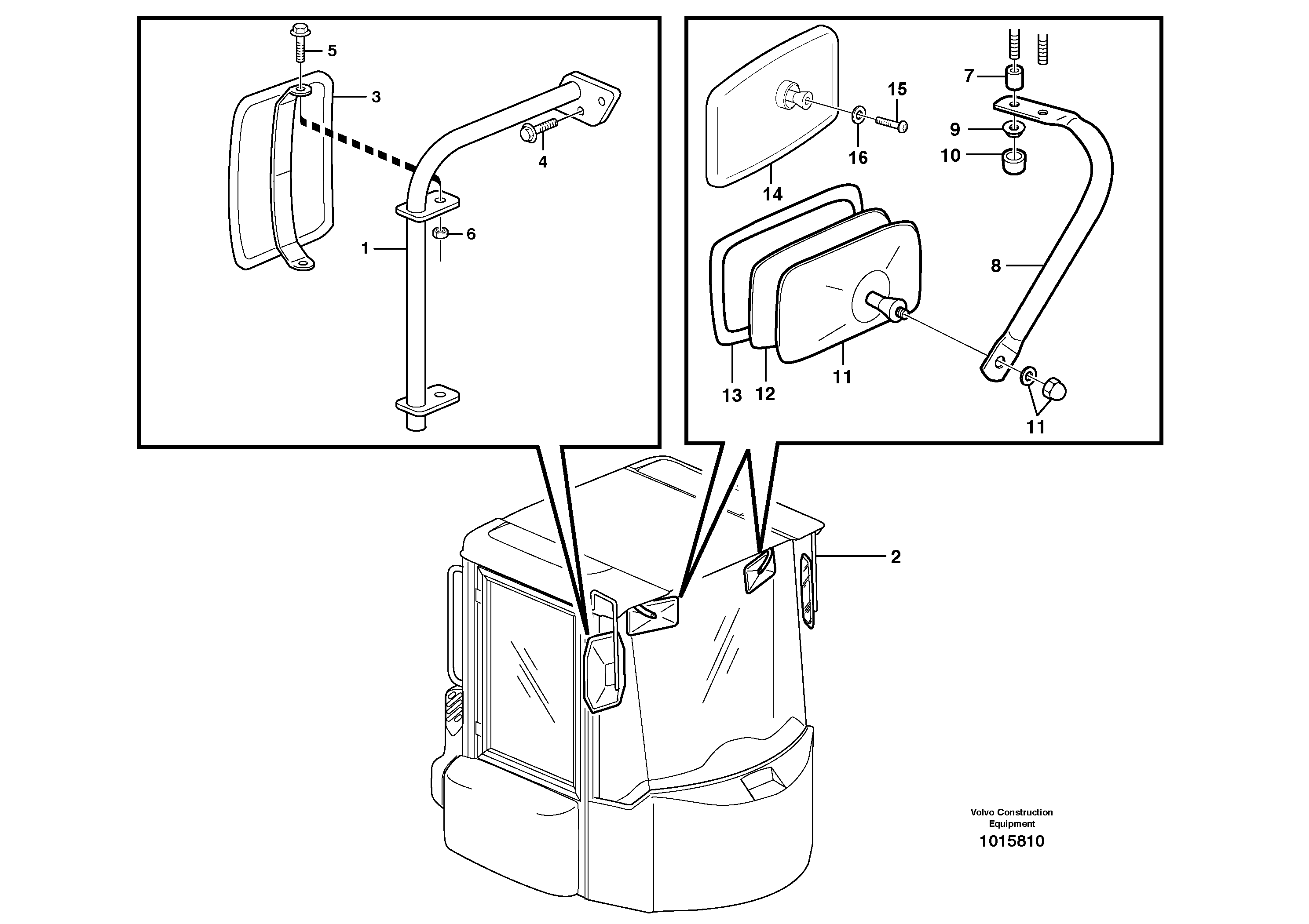 Rear view mirror — volvo parts diagram