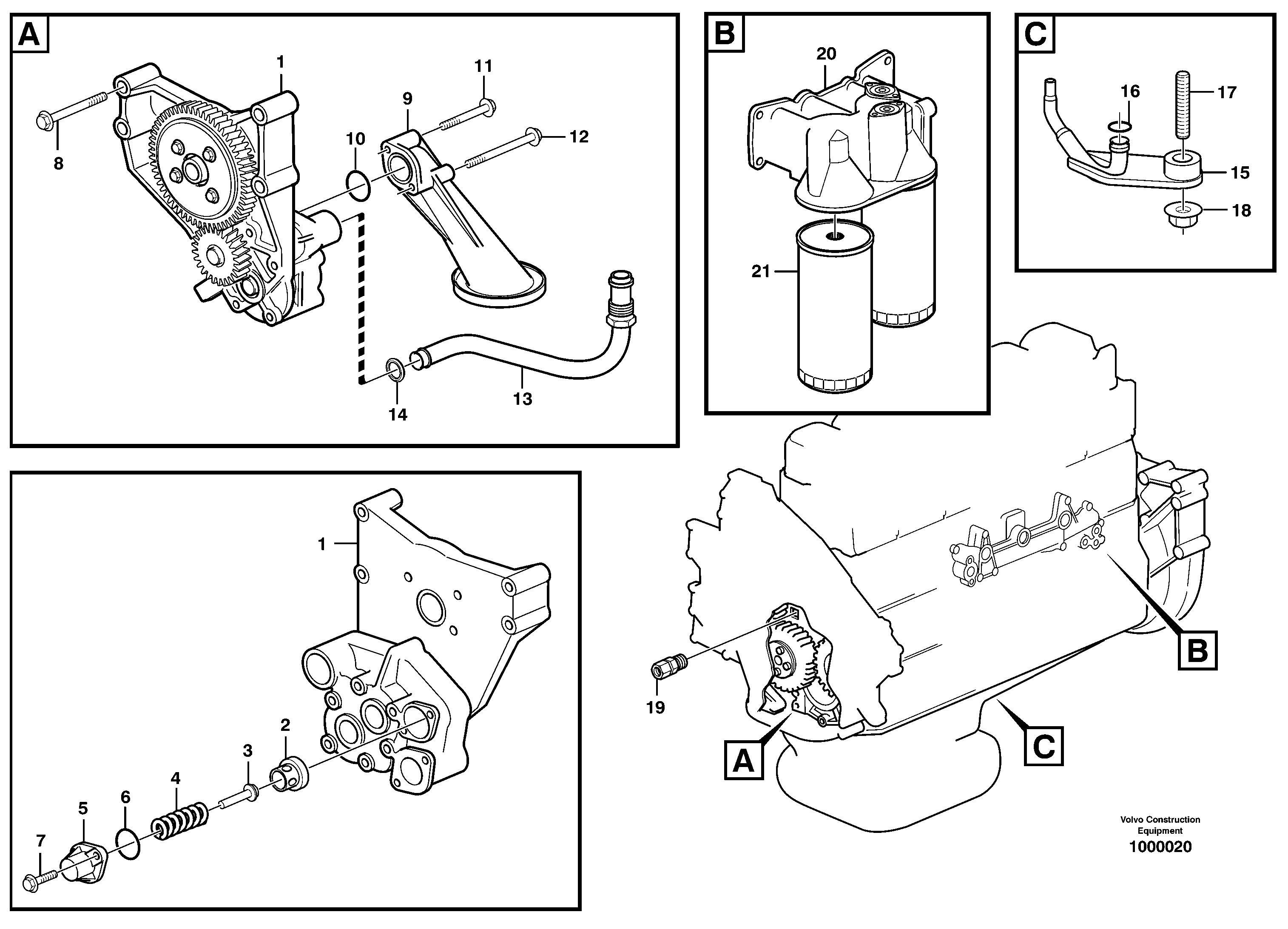Lubricating oil system — volvo parts diagram
