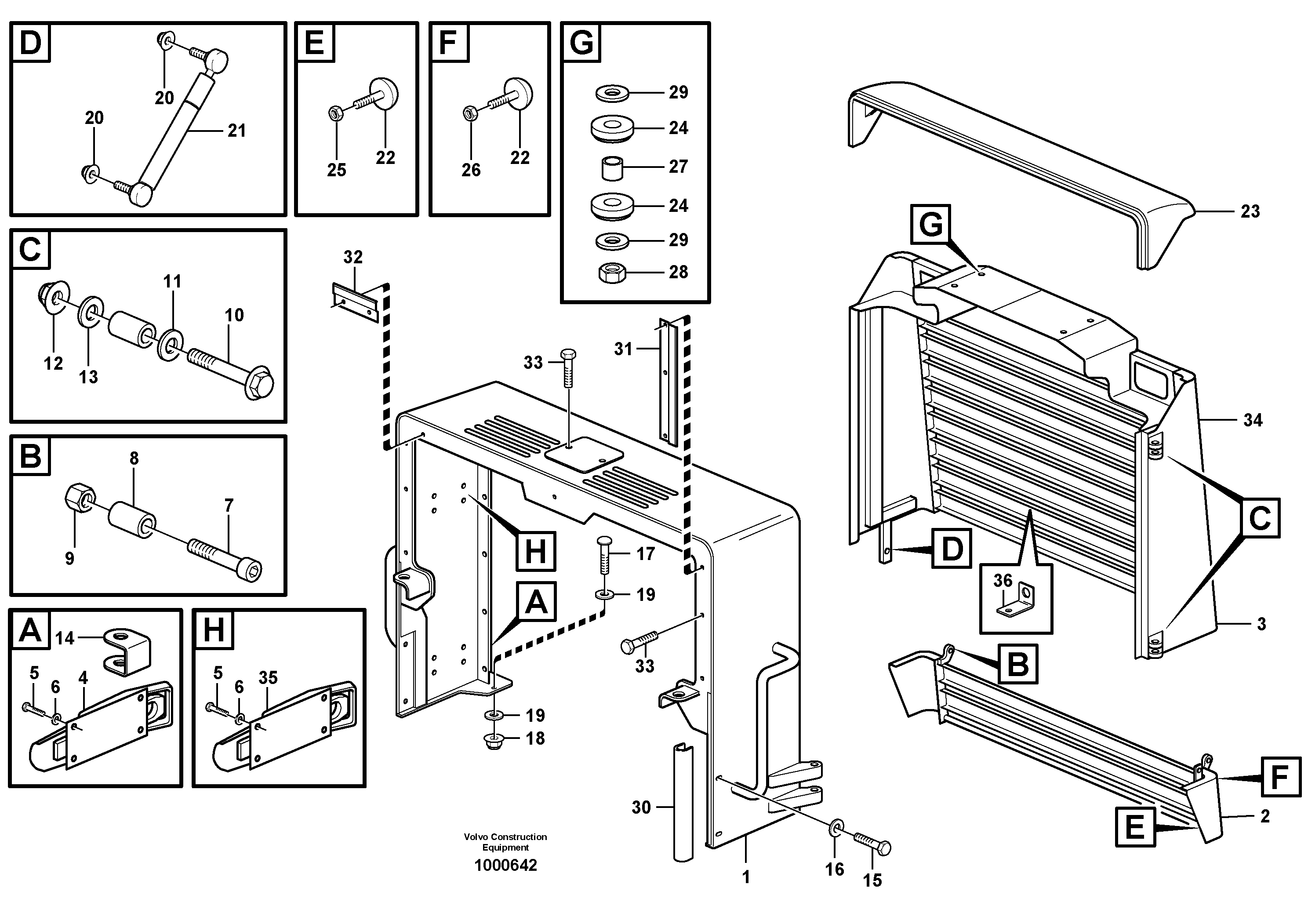 Radiator casing — volvo parts diagram