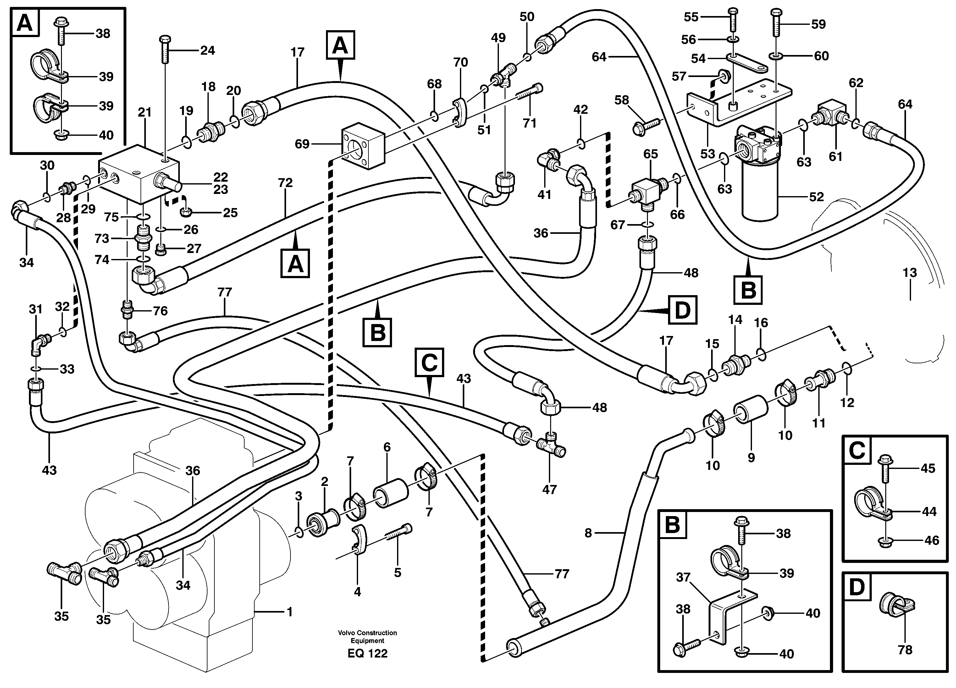 Brake cooling system S/N - 62291 — volvo parts diagram
