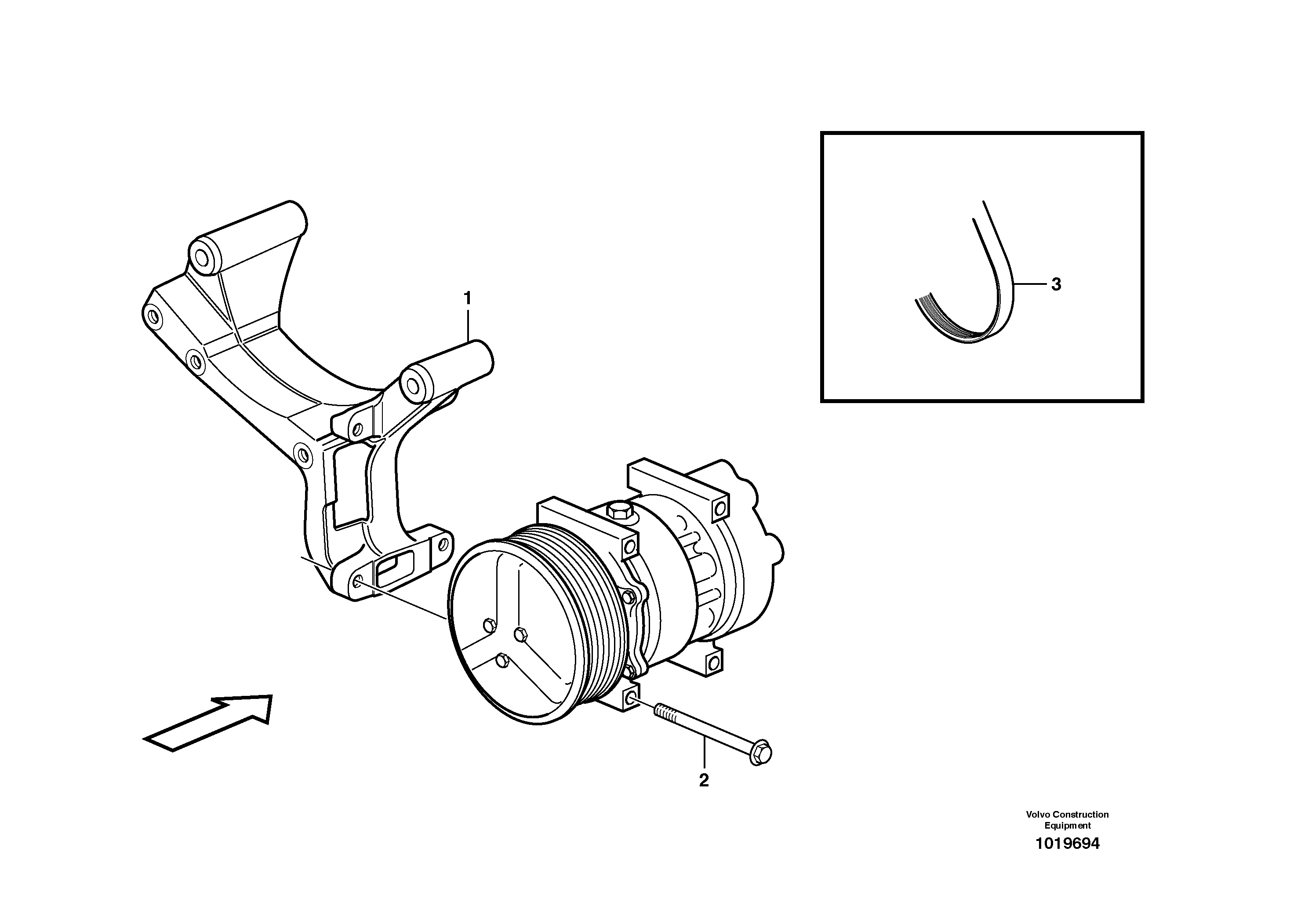 Air-compressor with fitting parts — volvo parts diagram