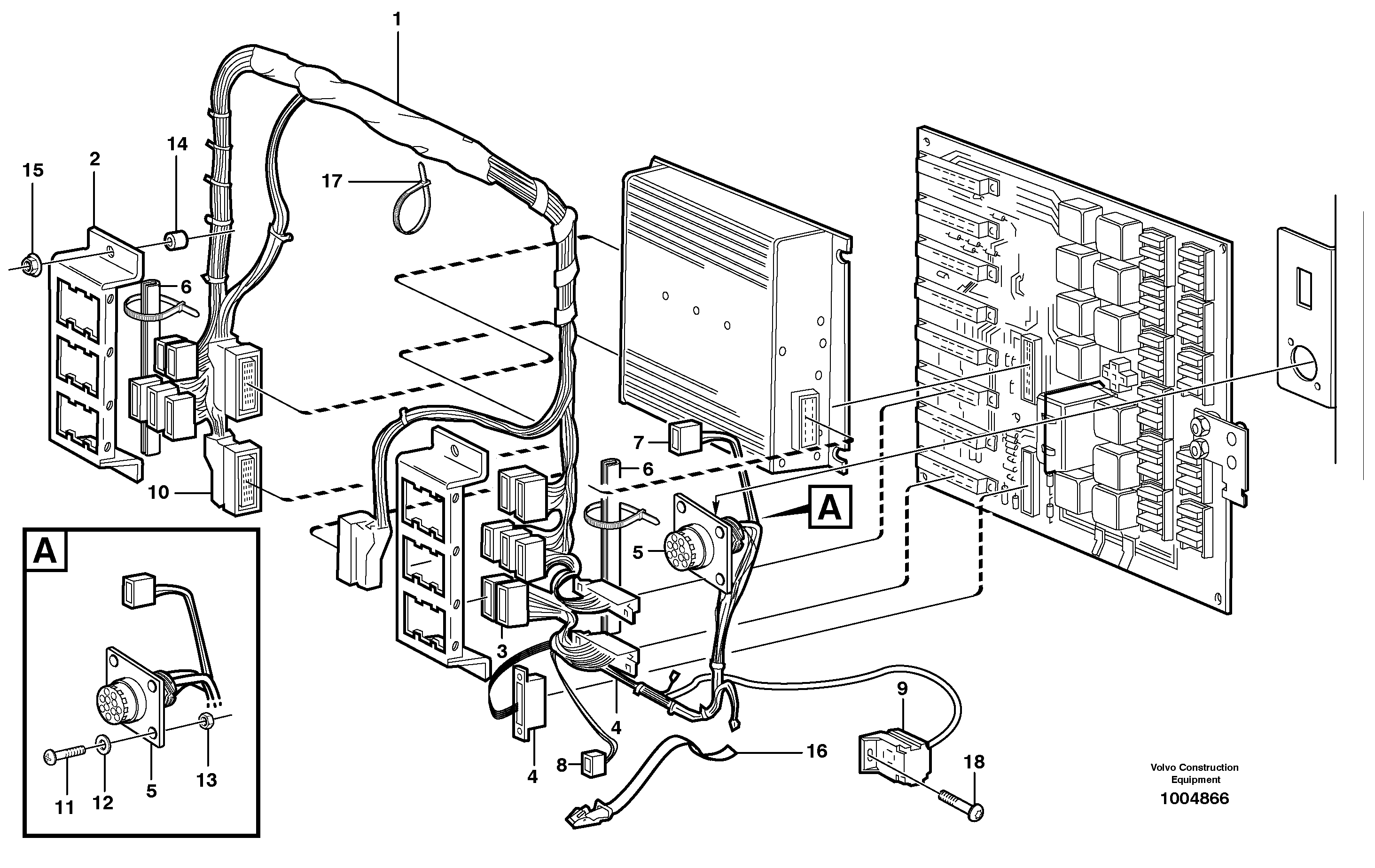Electrical distribut.unitand cable harness — volvo parts diagram