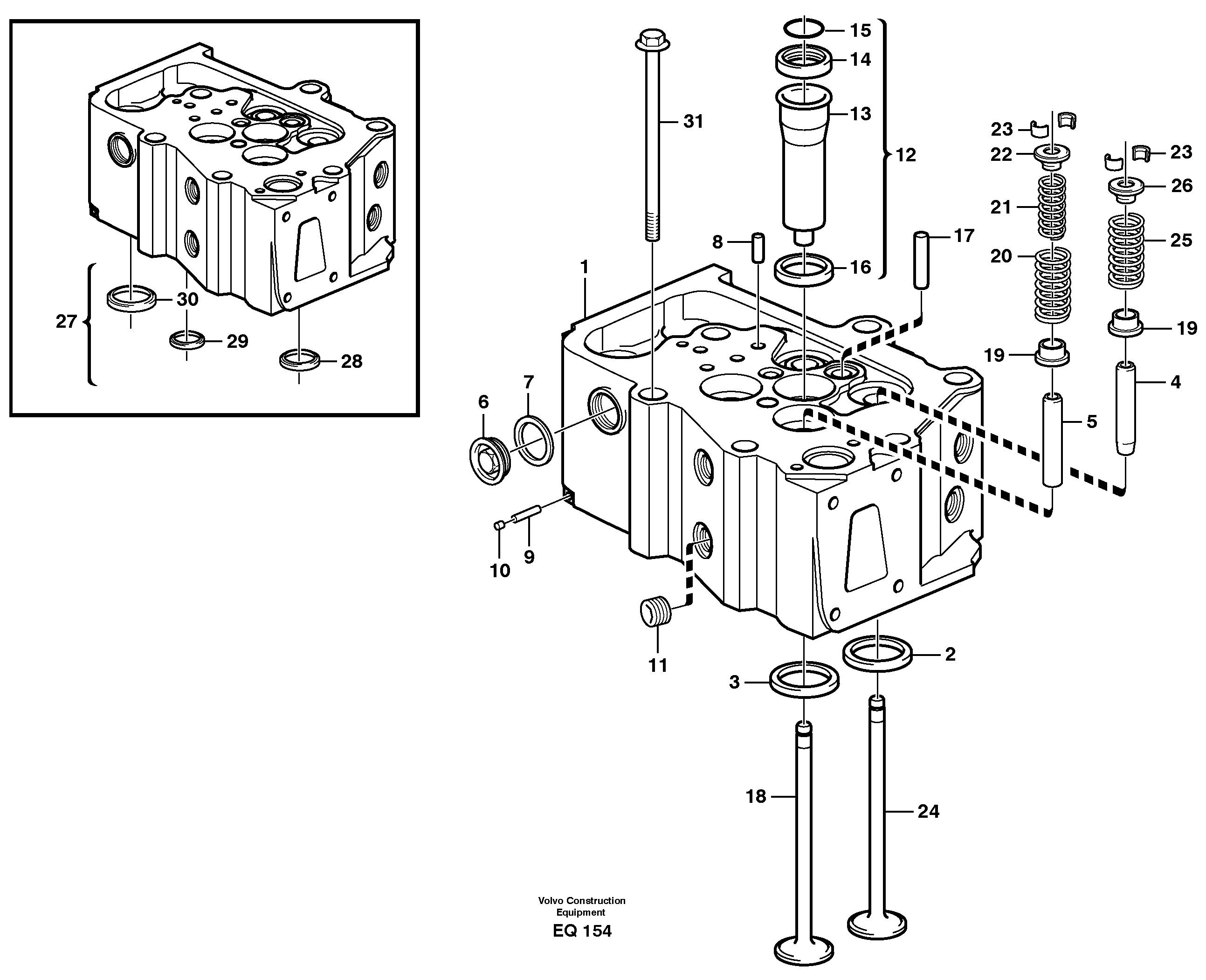Cylinder head — volvo parts diagram