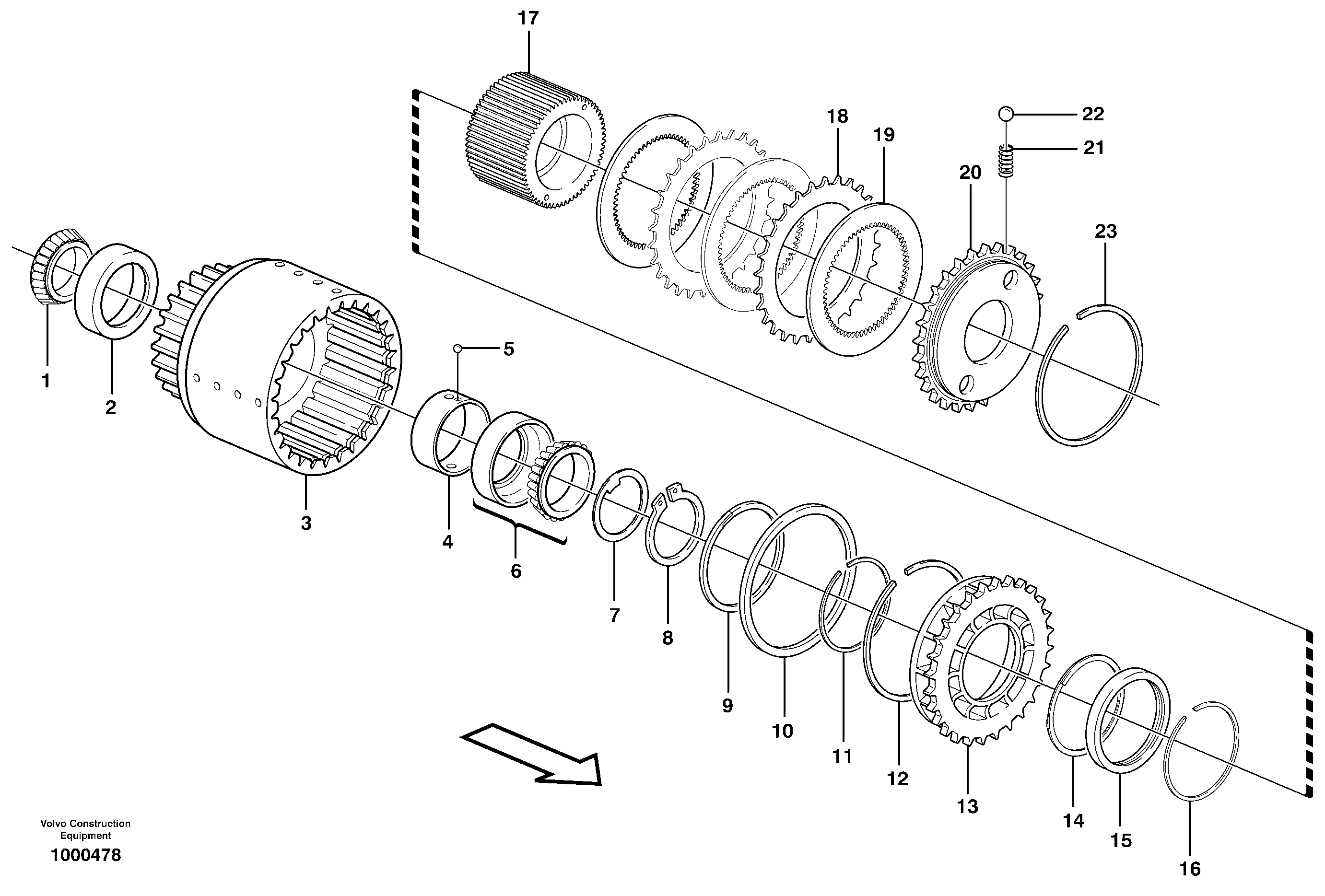 Clutch drum, Forward & reverse — volvo parts diagram