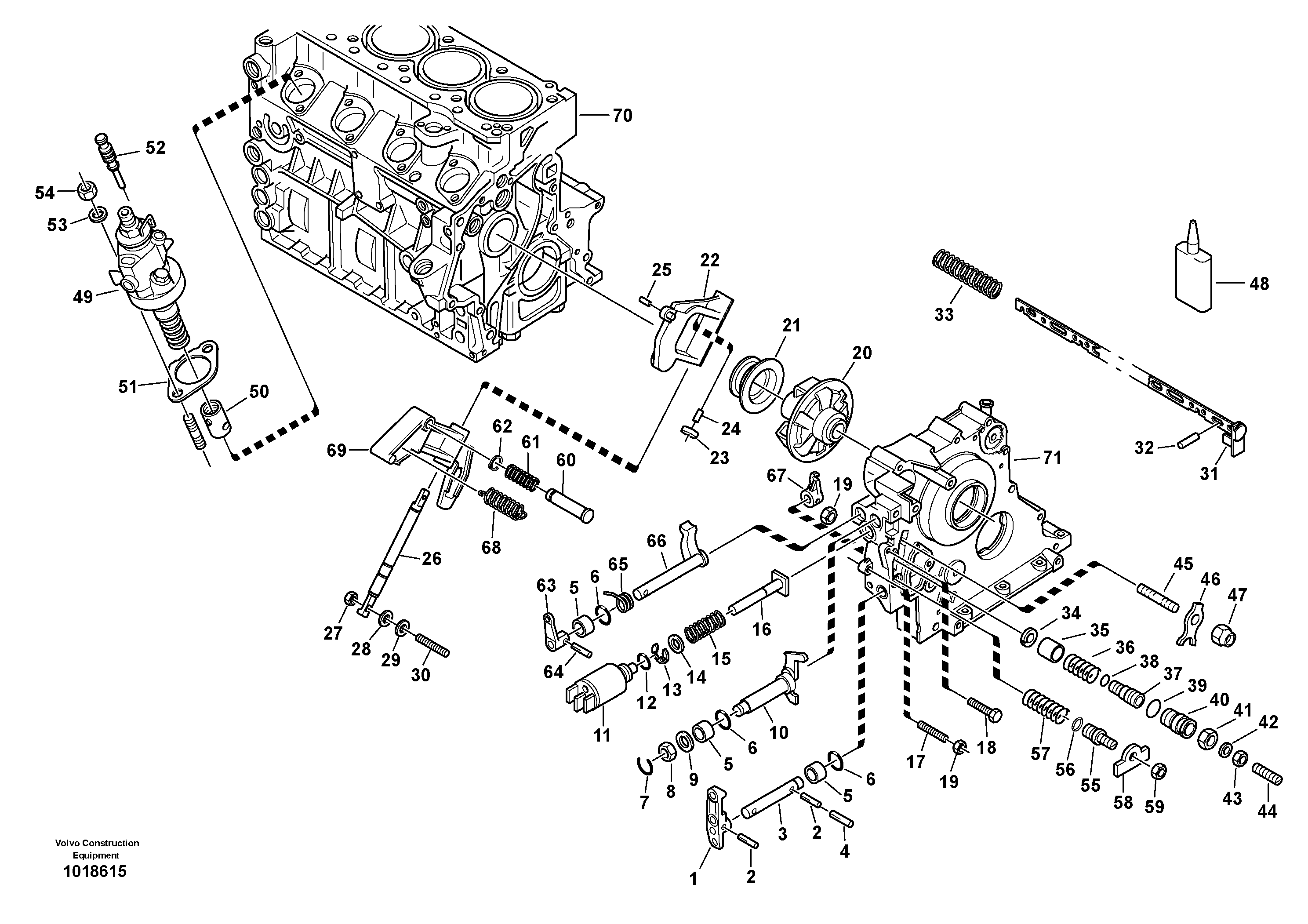 Speed adjustment - Fuel injection pump — volvo parts diagram