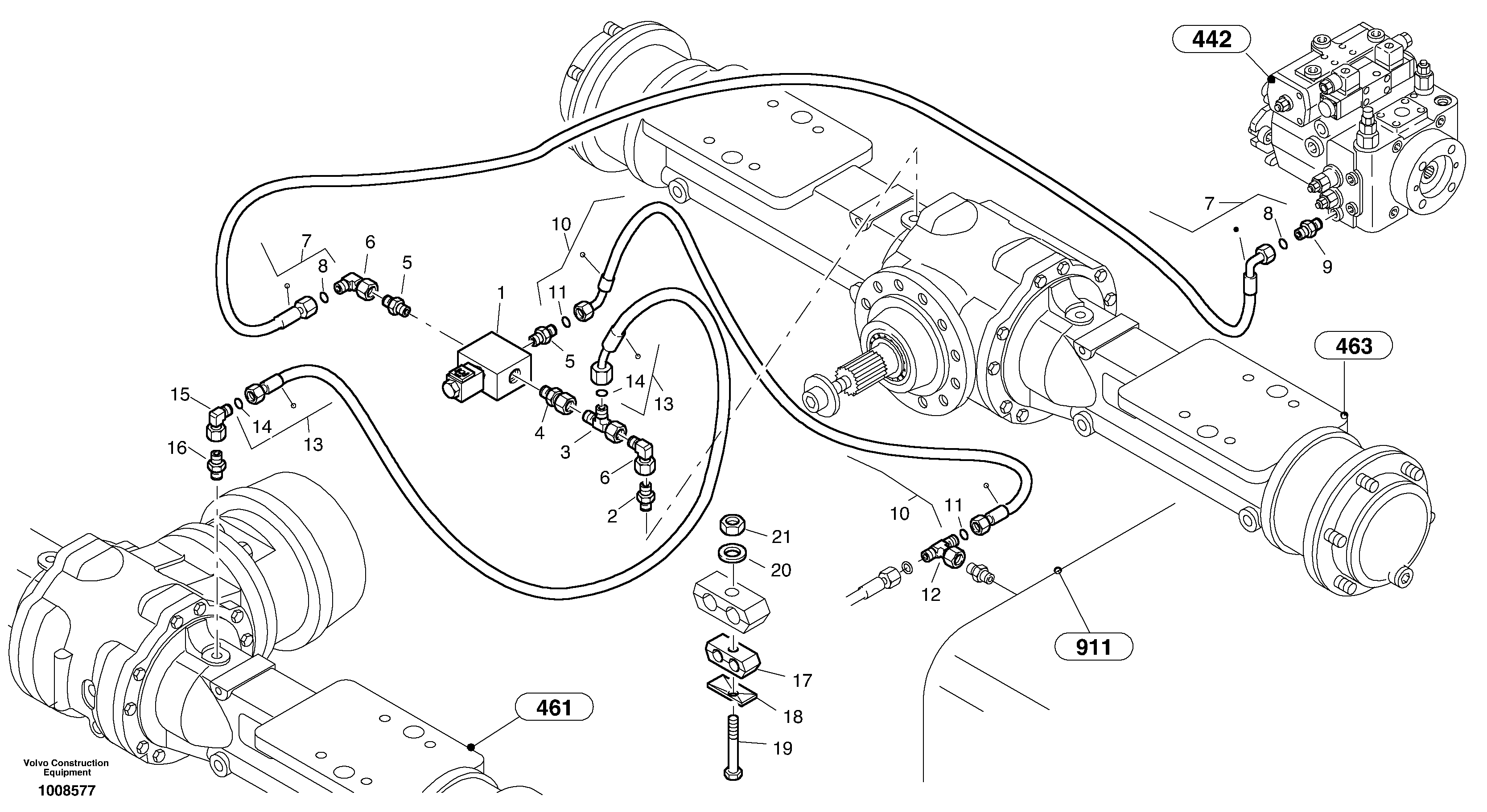 Differential lock — volvo parts diagram