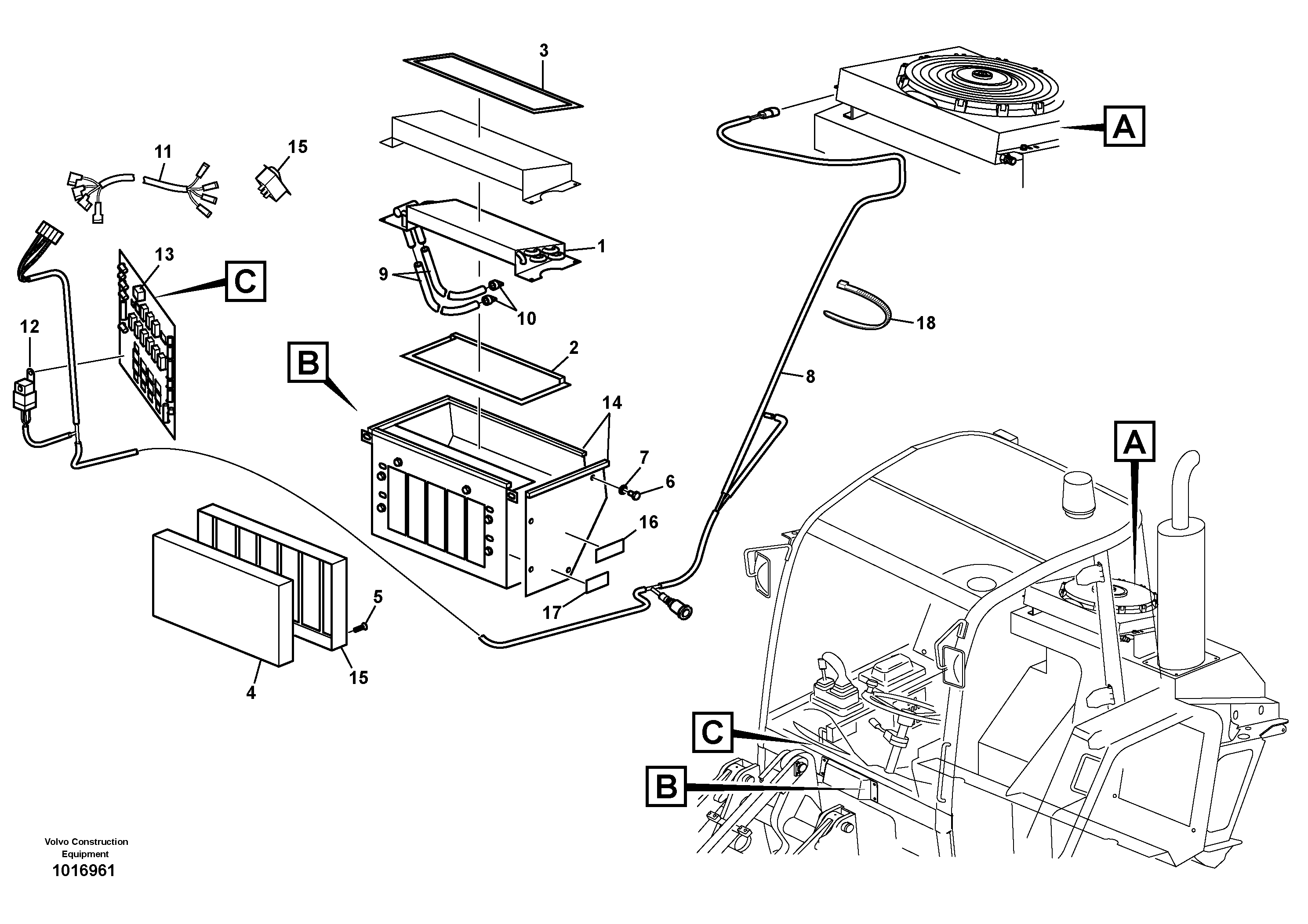Air-conditioning system  11390436 — volvo parts diagram