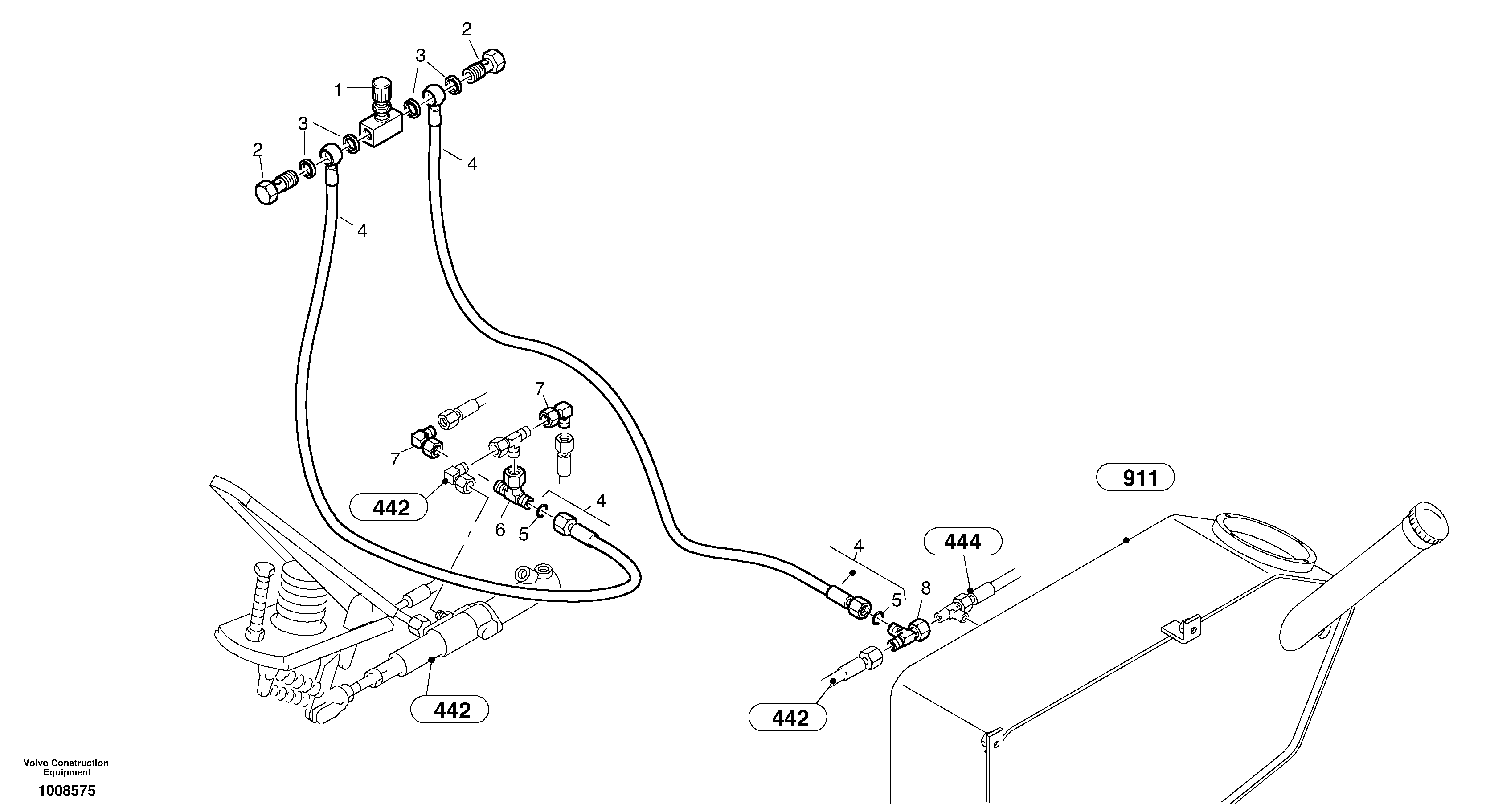 Hand inching control — volvo parts diagram