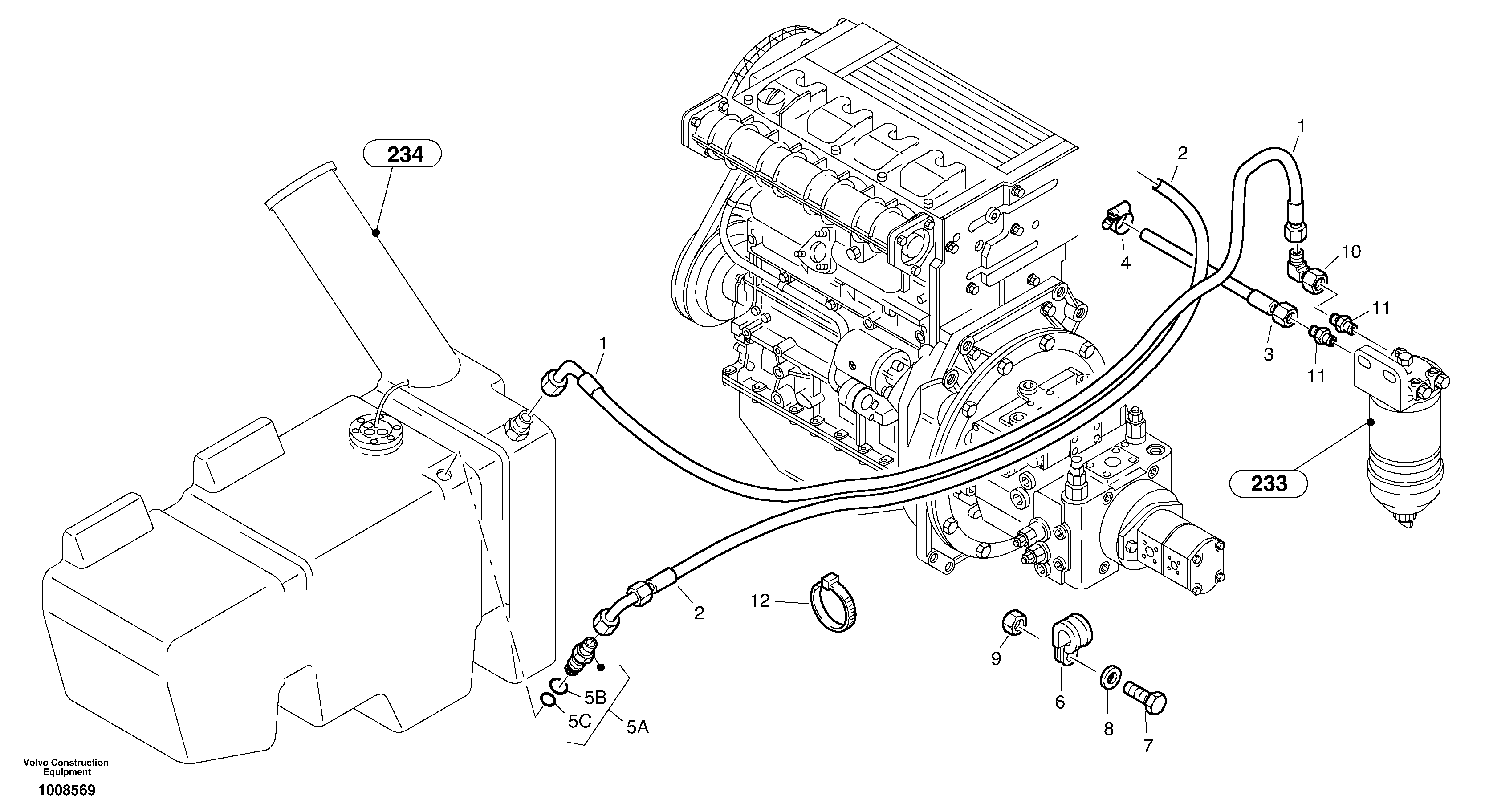 Fuel pipes — volvo parts diagram
