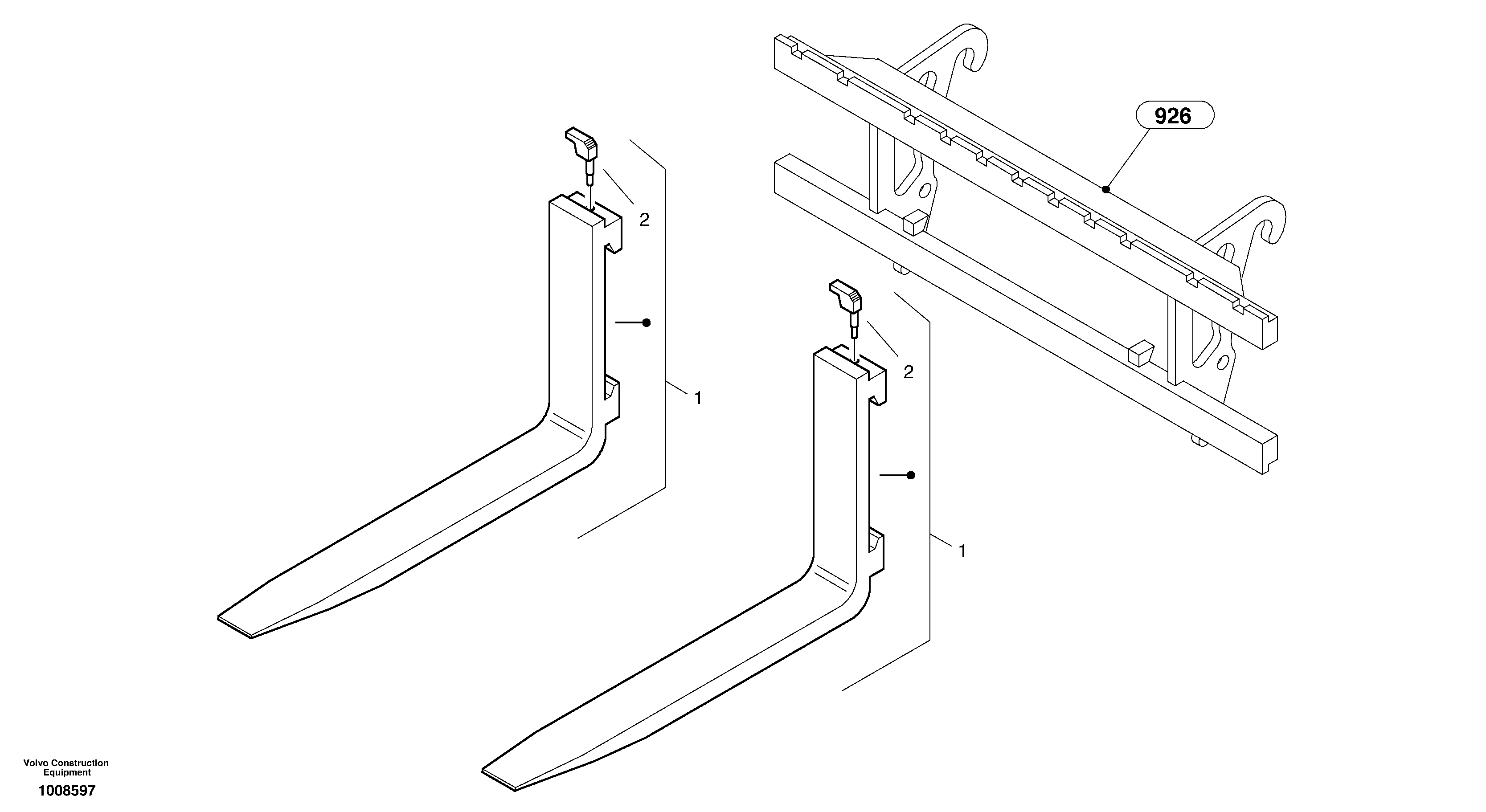 Fork tines — volvo parts diagram