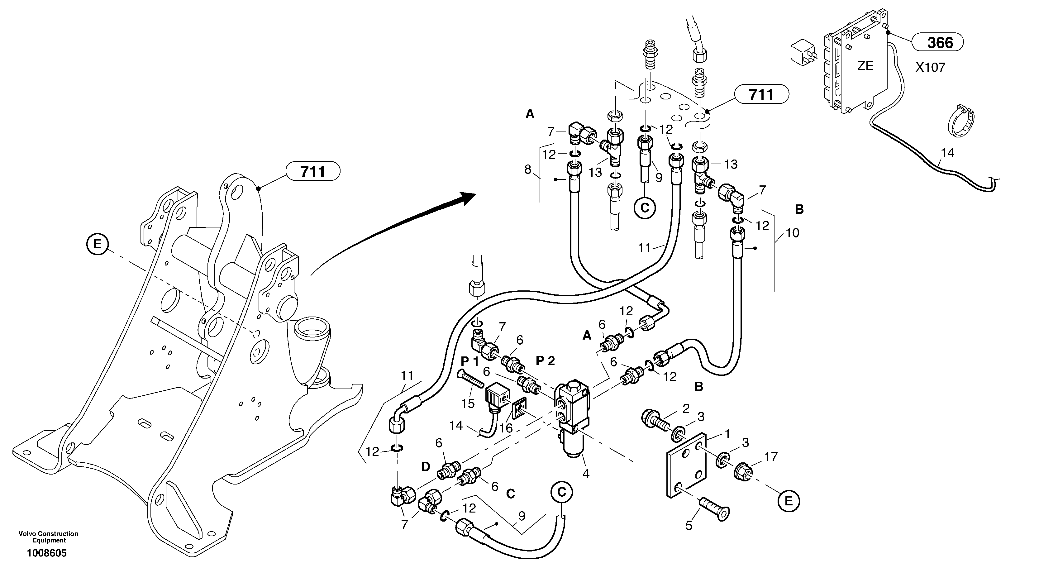 Hydraulic function - Nr. 3 — volvo parts diagram