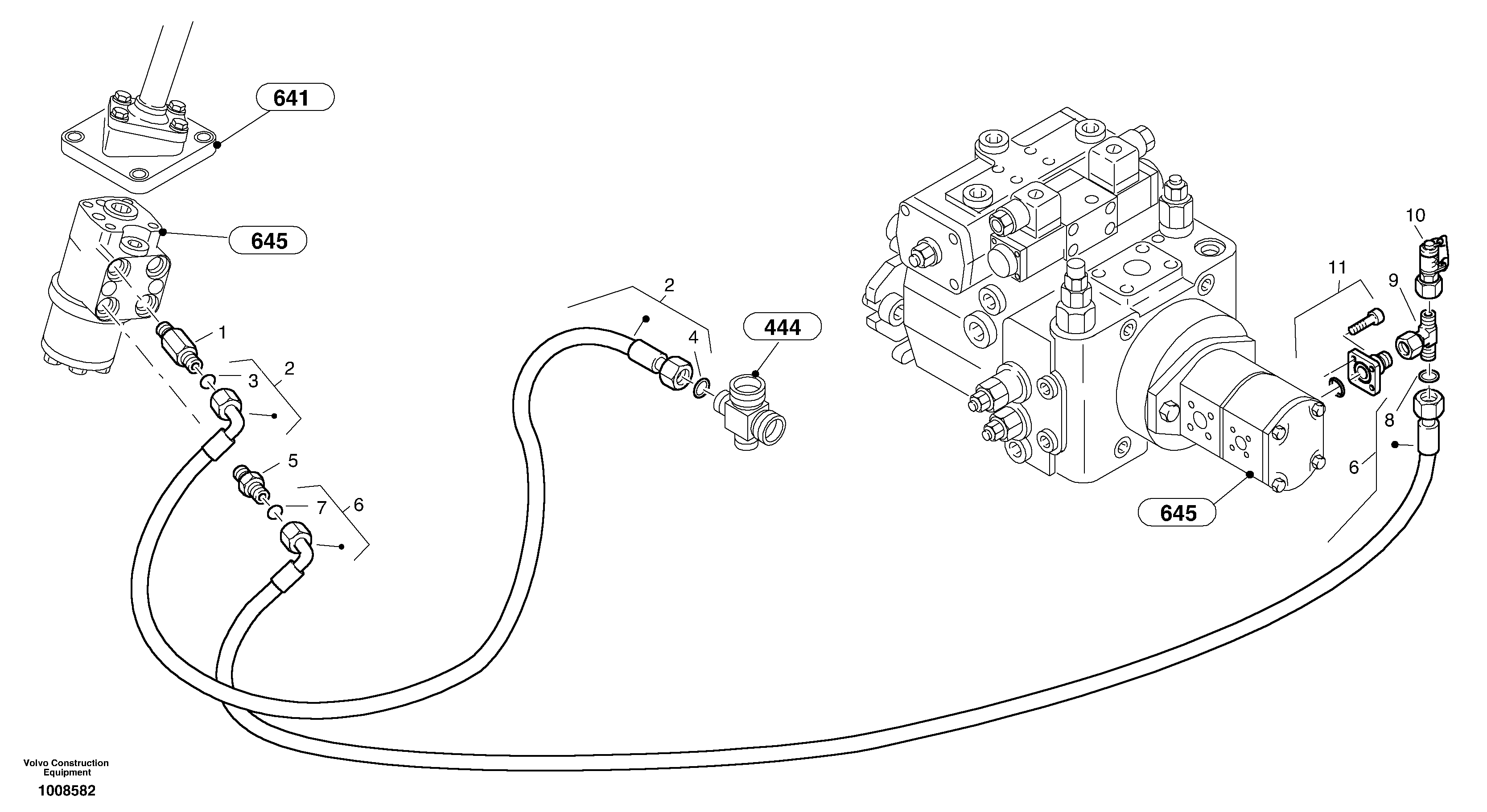 Steering-hydraulic equipment - rear vehicle — volvo parts diagram