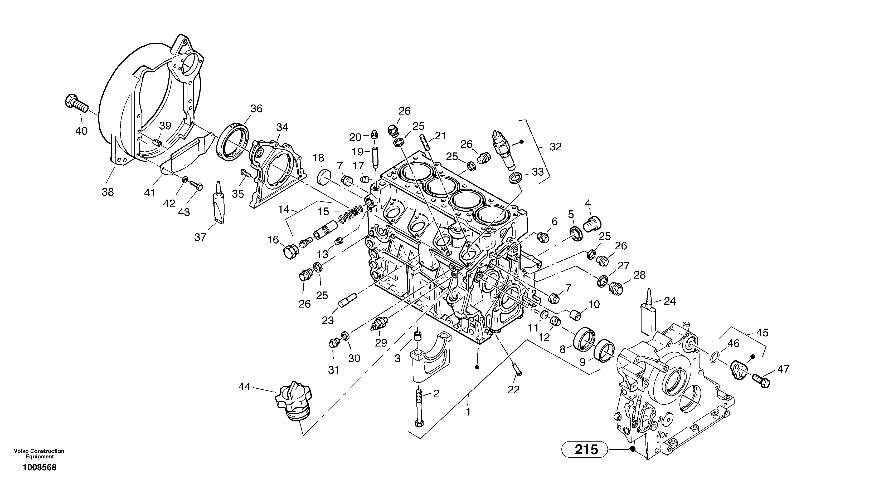 Engine housing — volvo parts diagram