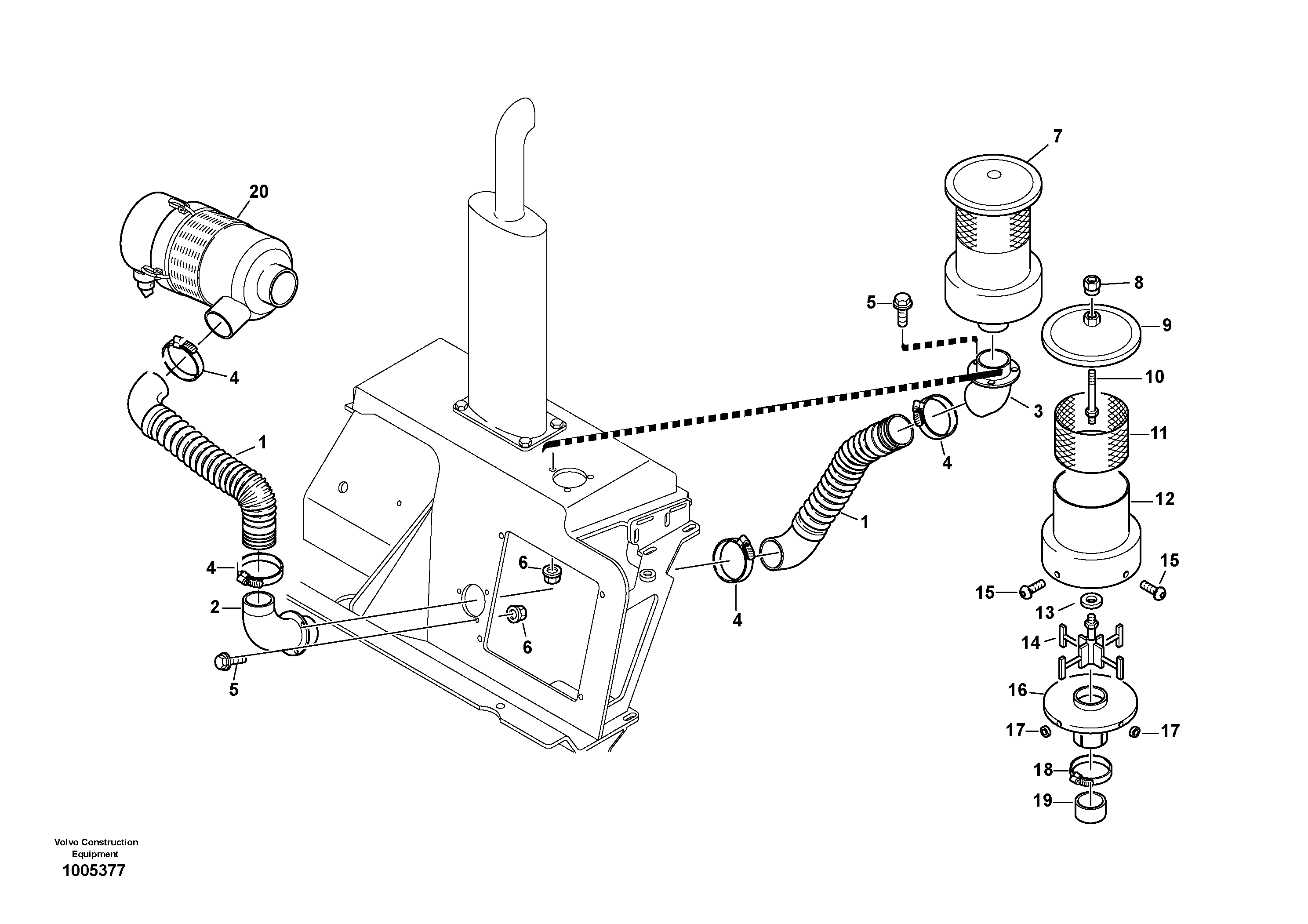 Pre-filter - Turbo II — volvo parts diagram