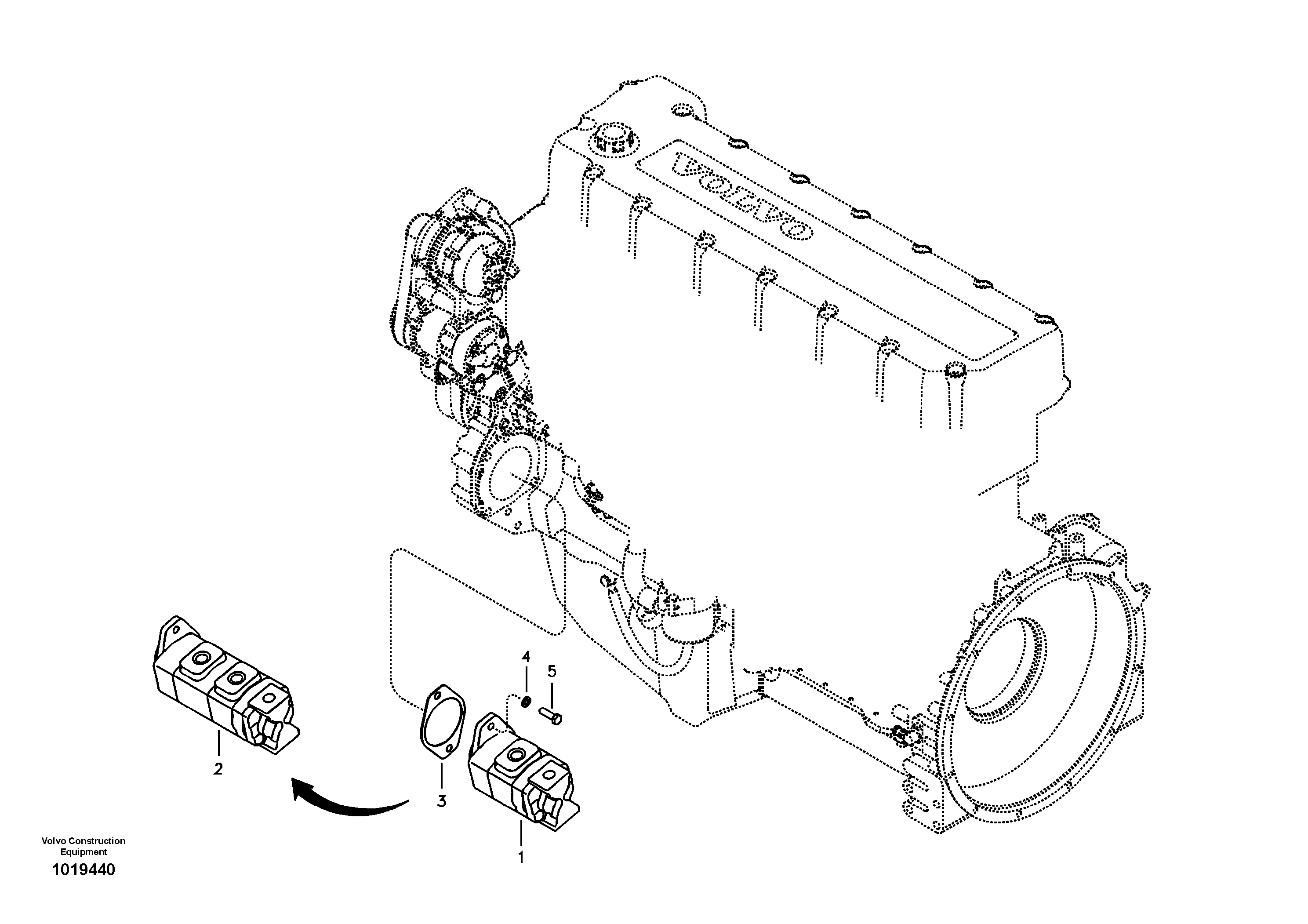 Hydraulic system, oil cooling pump mount — volvo parts diagram