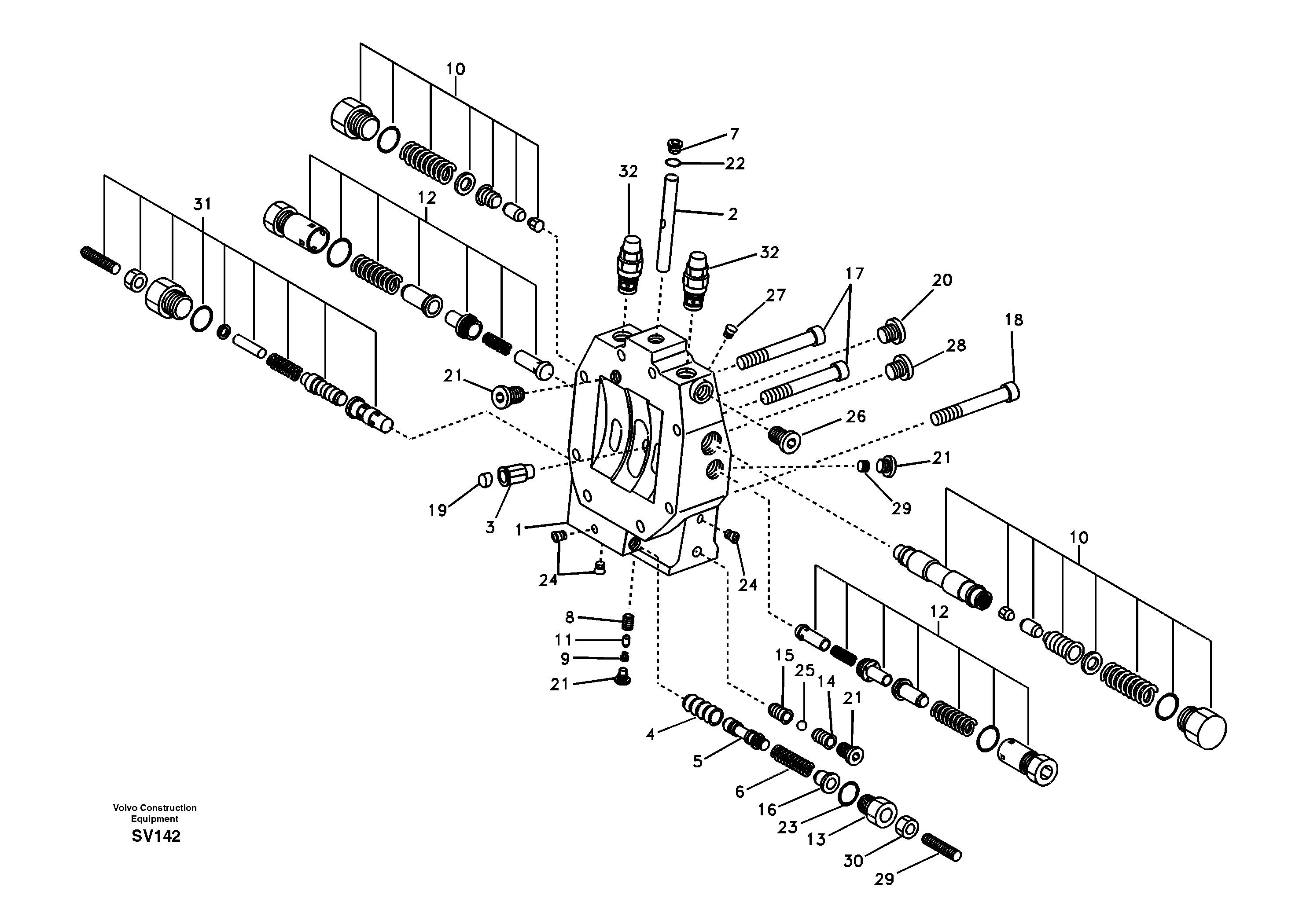 Control valve, travel motor — volvo parts diagram