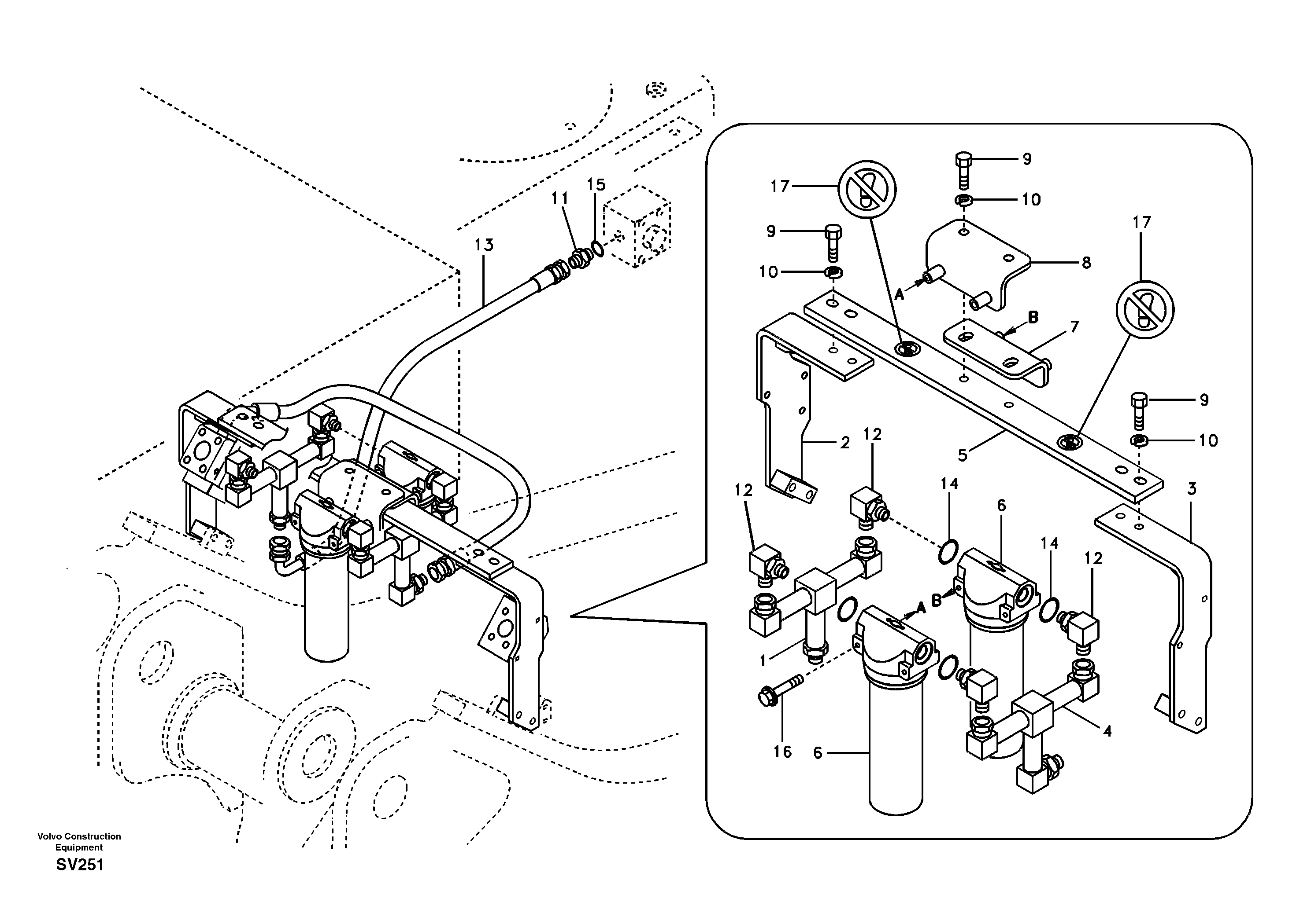 Working hydraulic, hammer and shear for return filter — volvo parts diagram